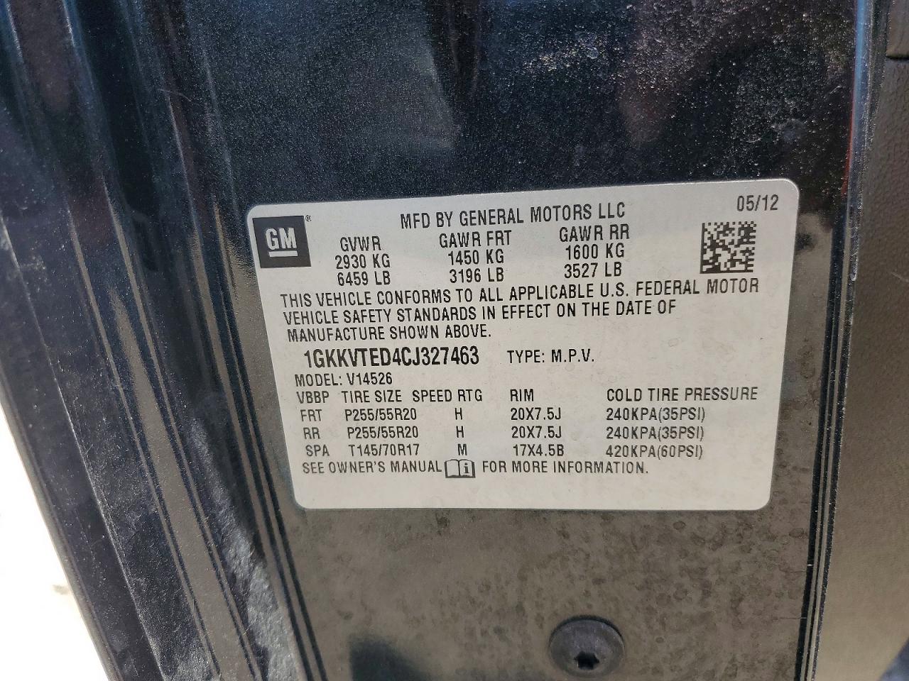 2012 Gmc Acadia Denali Черный vin: 1GKKVTED4CJ327463