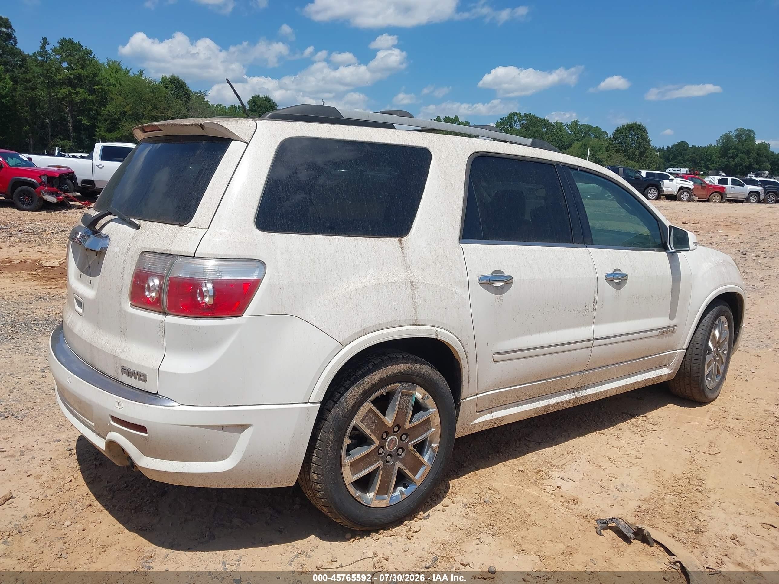 2011 Gmc Acadia Denali White vin: 1GKKVTED5BJ369851