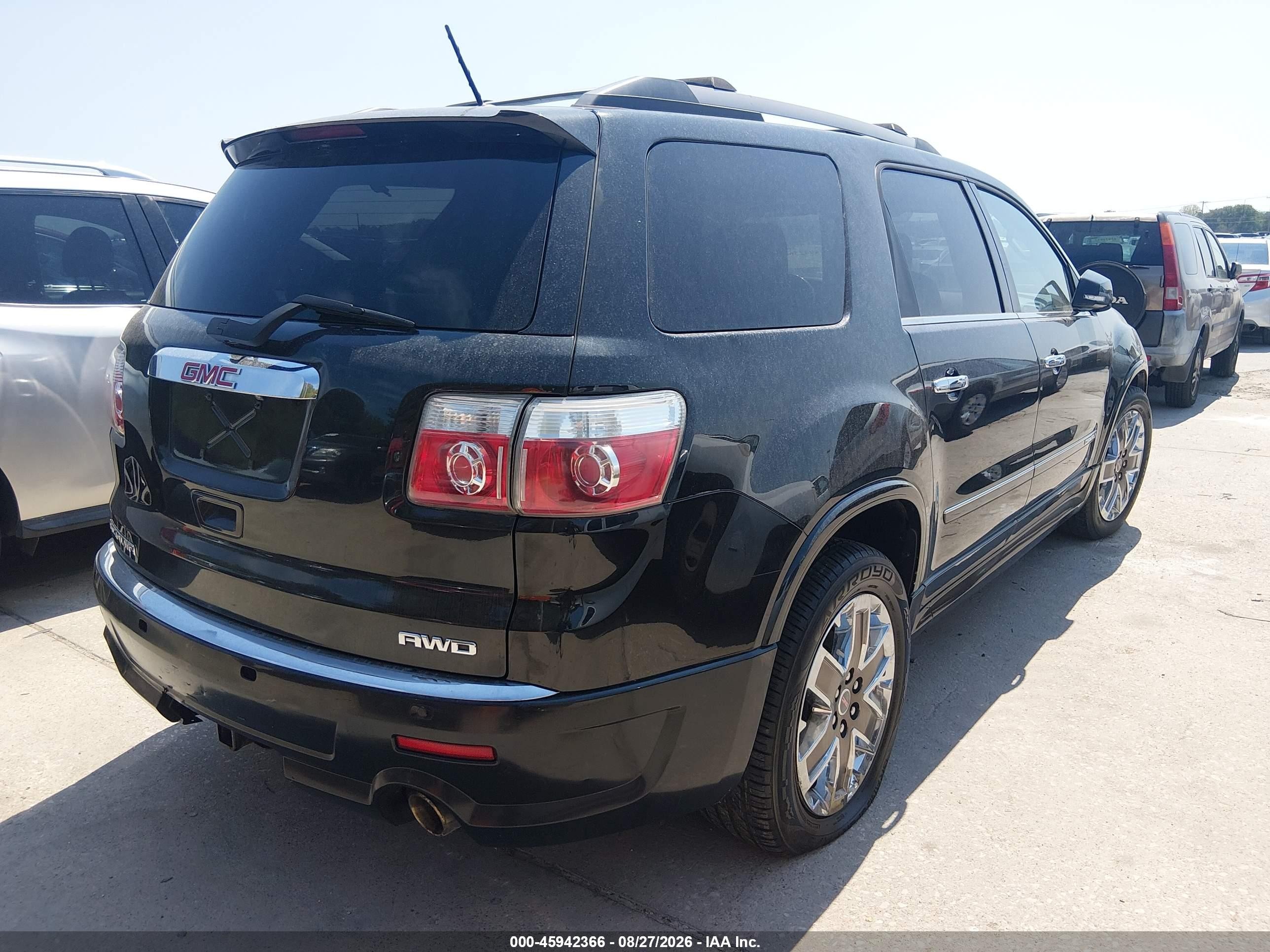 2012 Gmc Acadia Denali Черный vin: 1GKKVTED5CJ161308