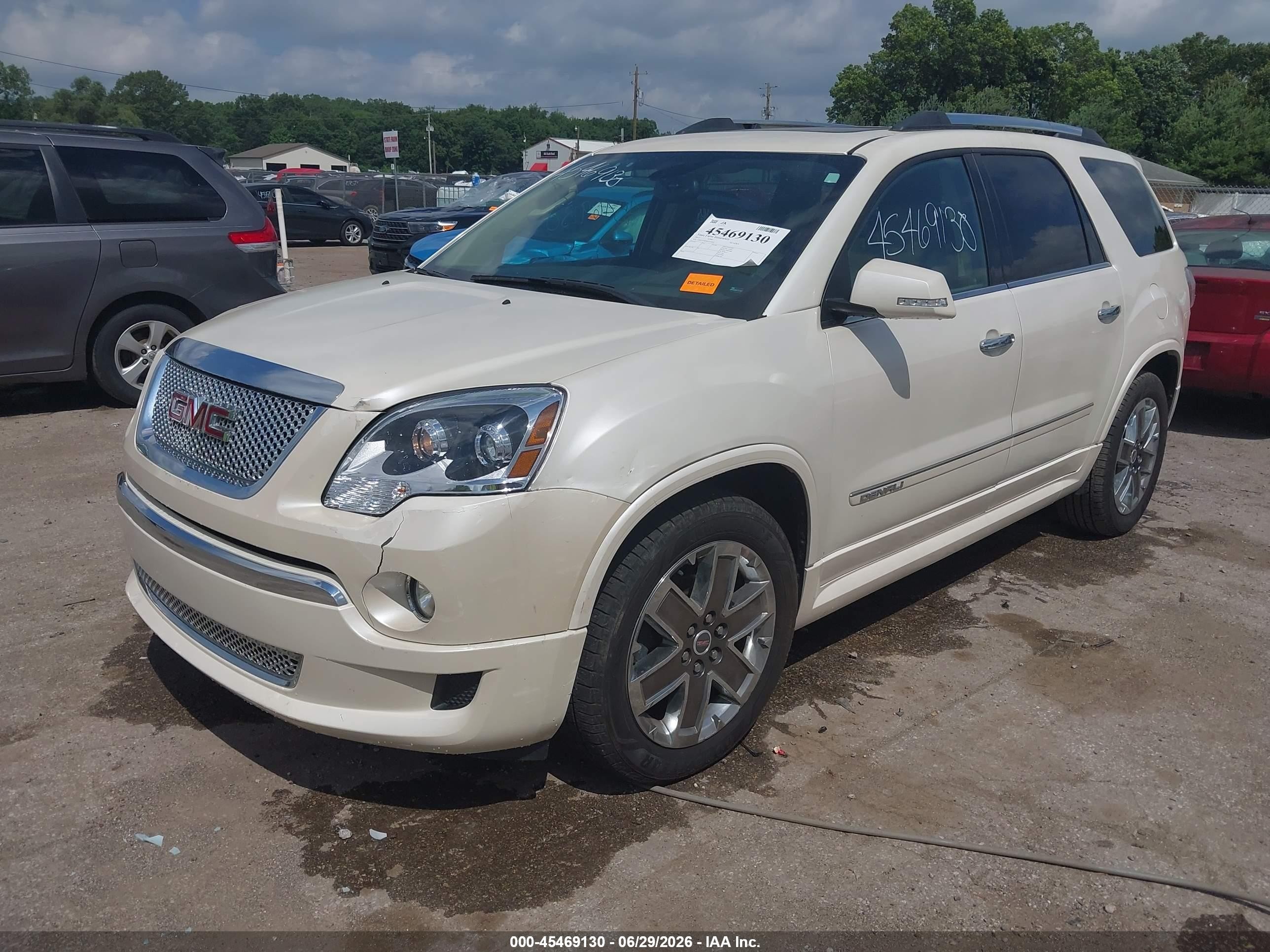 2012 Gmc Acadia Denali White vin: 1GKKVTED5CJ276992
