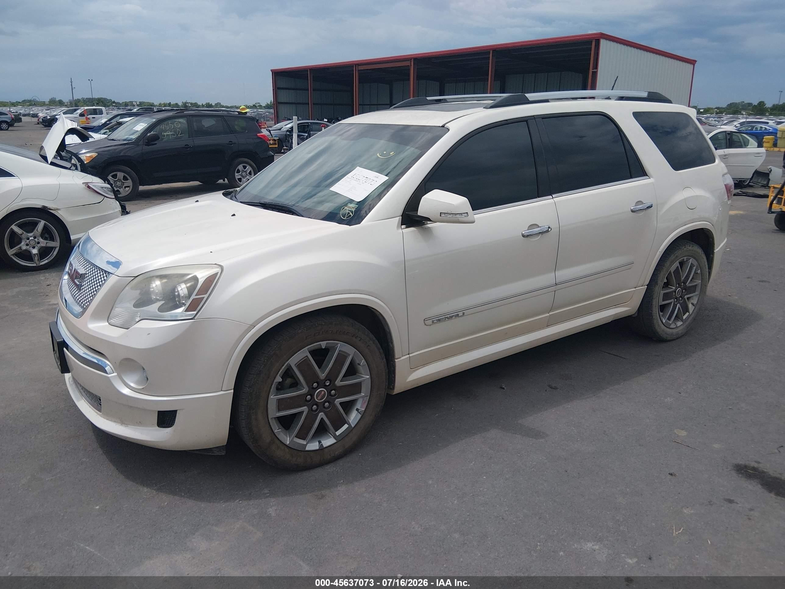 2012 Gmc Acadia Denali Cream vin: 1GKKVTED6CJ394615