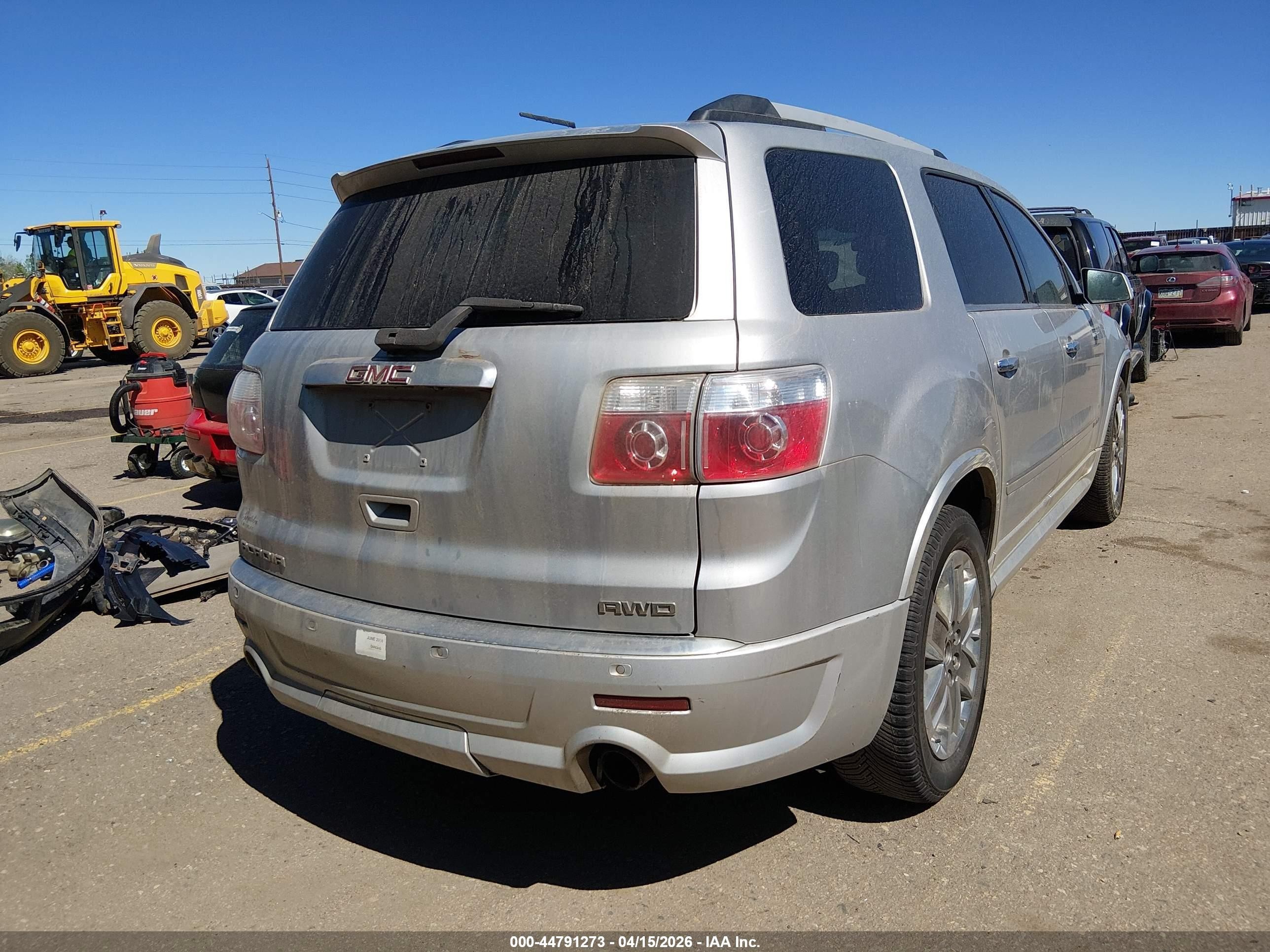 2012 Gmc Acadia Denali Black vin: 1GKKVTED8CJ210274