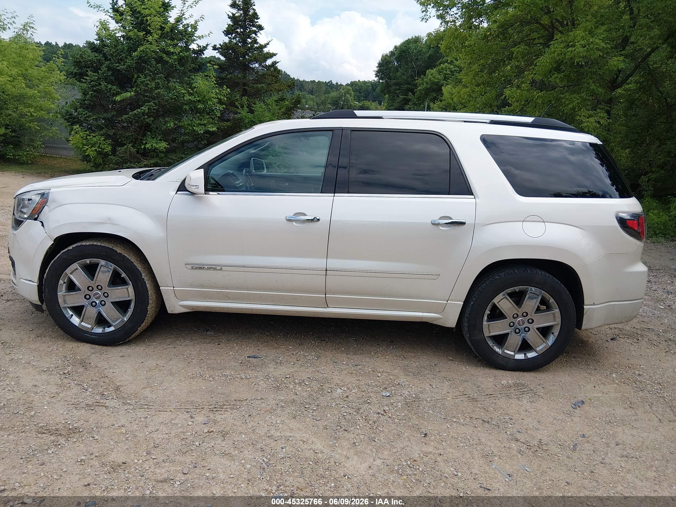 2014 Gmc Acadia Denali White vin: 1GKKVTKD0EJ356742