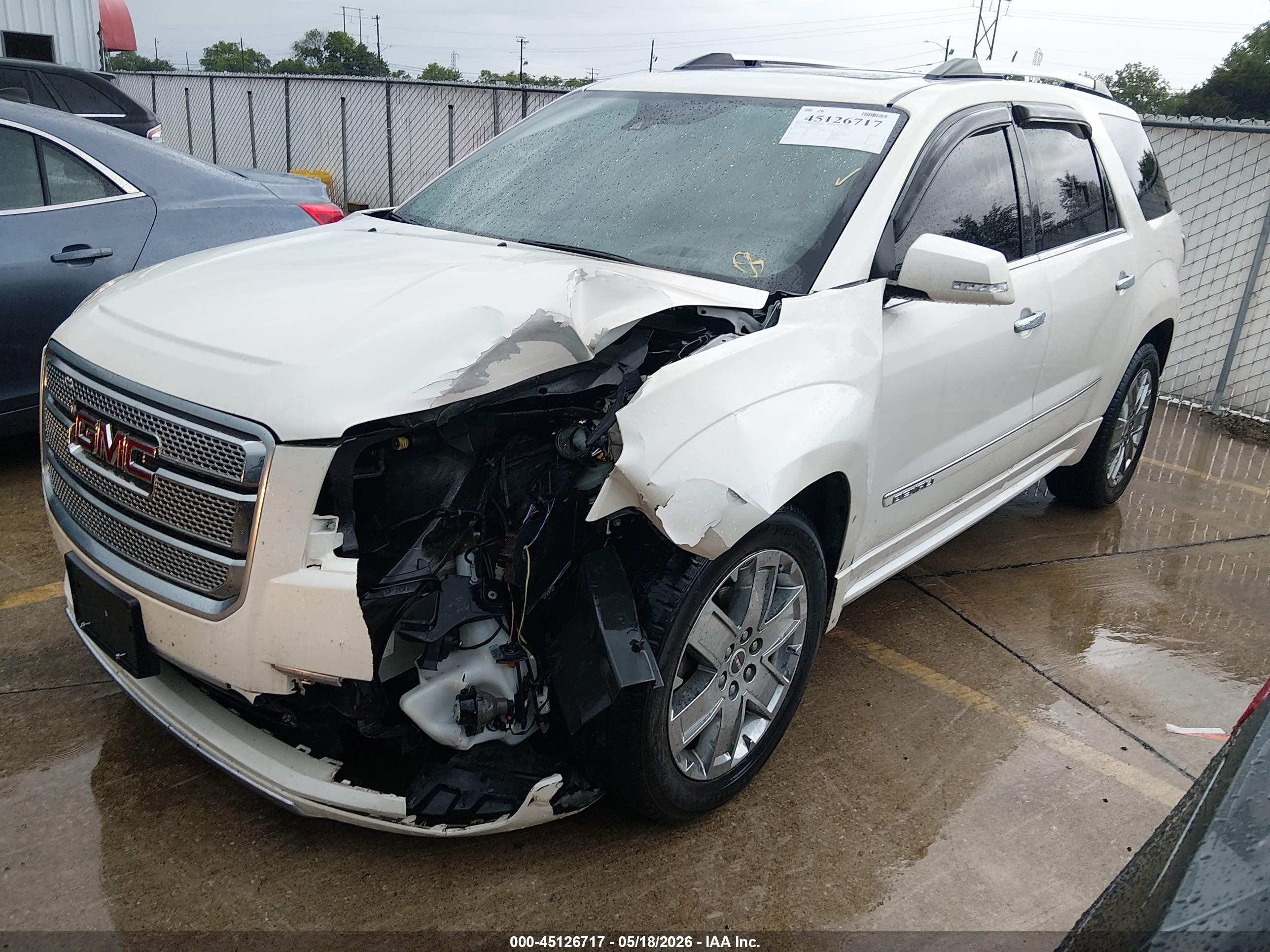 2015 Gmc Acadia Denali White vin: 1GKKVTKD0FJ223755