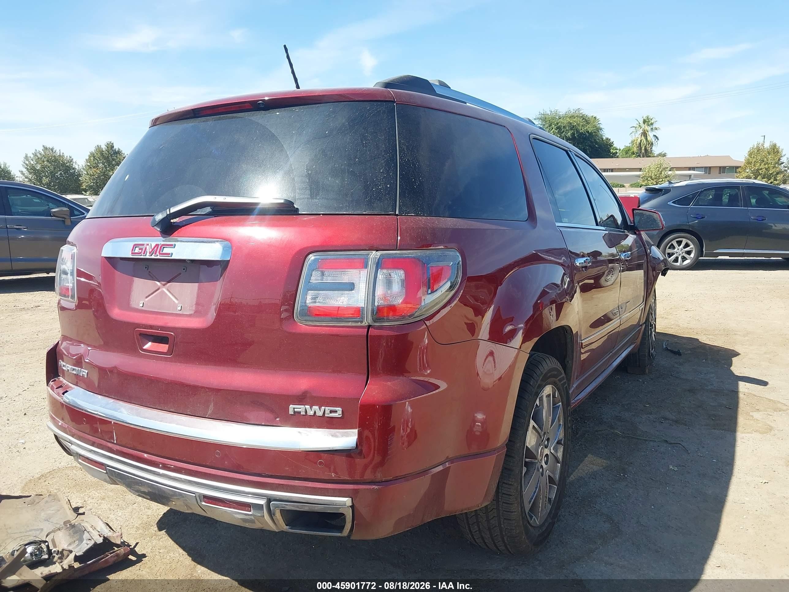 2015 Gmc Acadia Denali Красный vin: 1GKKVTKD0FJ346228