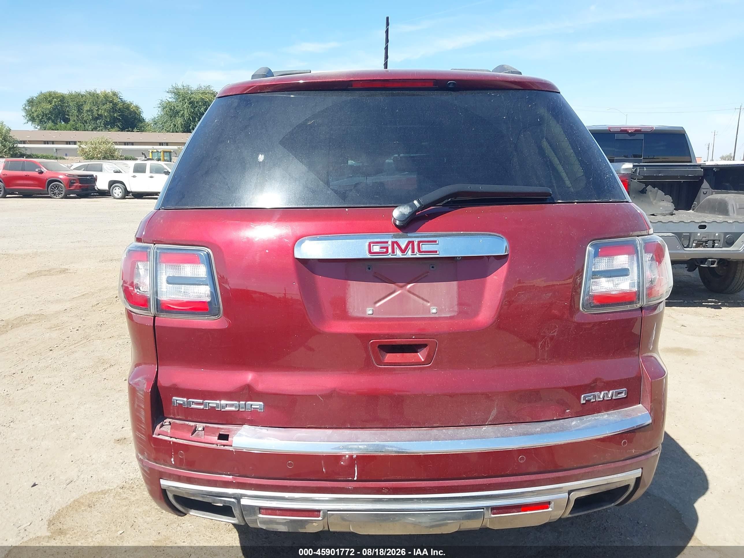 2015 Gmc Acadia Denali Красный vin: 1GKKVTKD0FJ346228