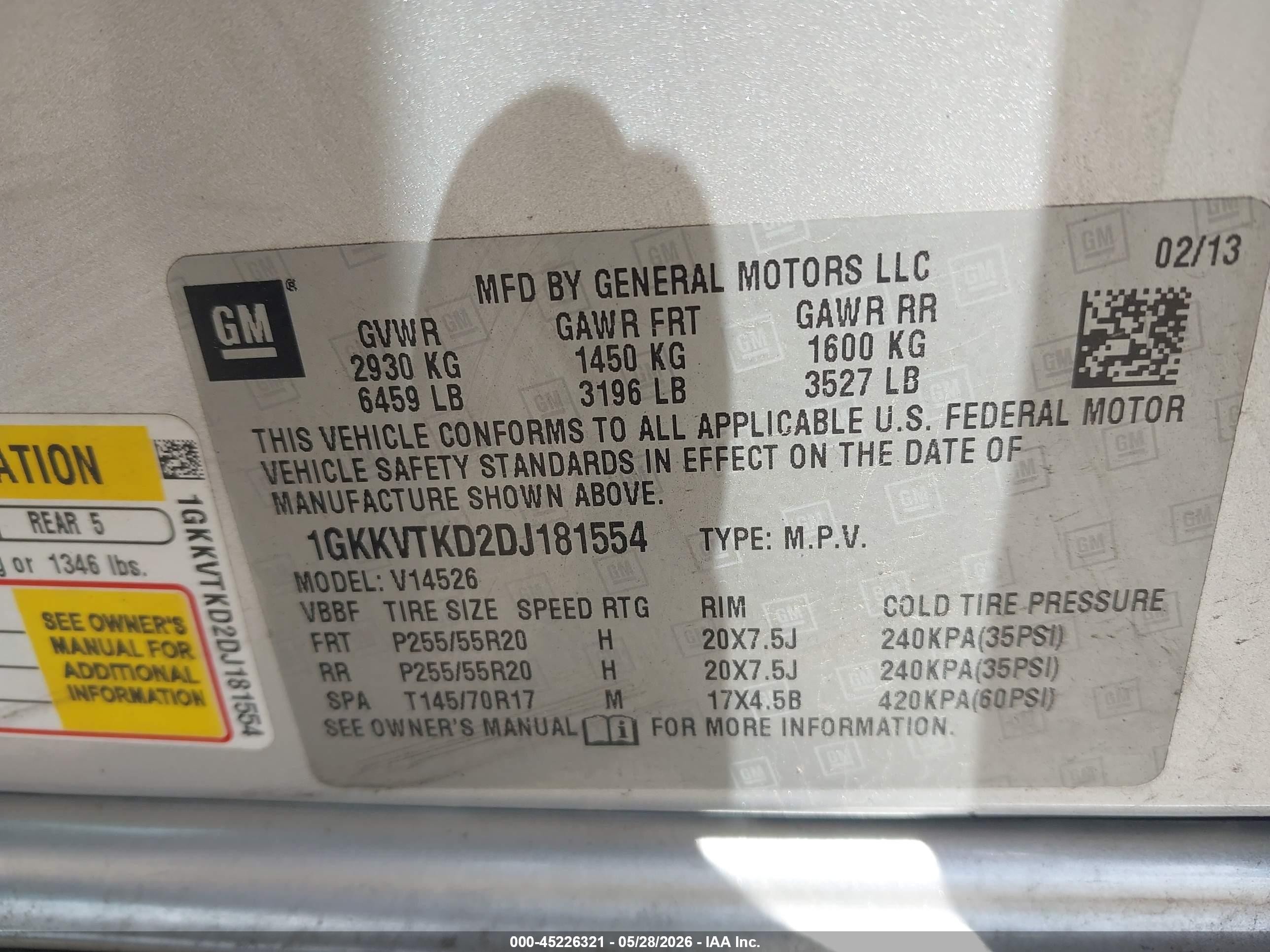 2013 Gmc Acadia Denali Silver vin: 1GKKVTKD2DJ181554