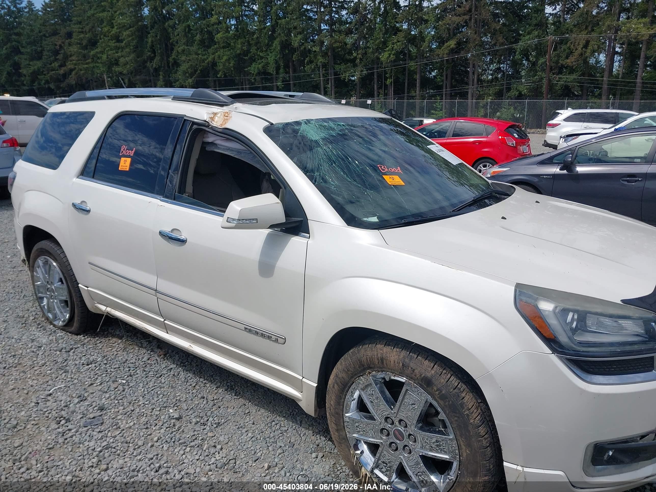 2015 Gmc Acadia Denali White vin: 1GKKVTKD2FJ240749
