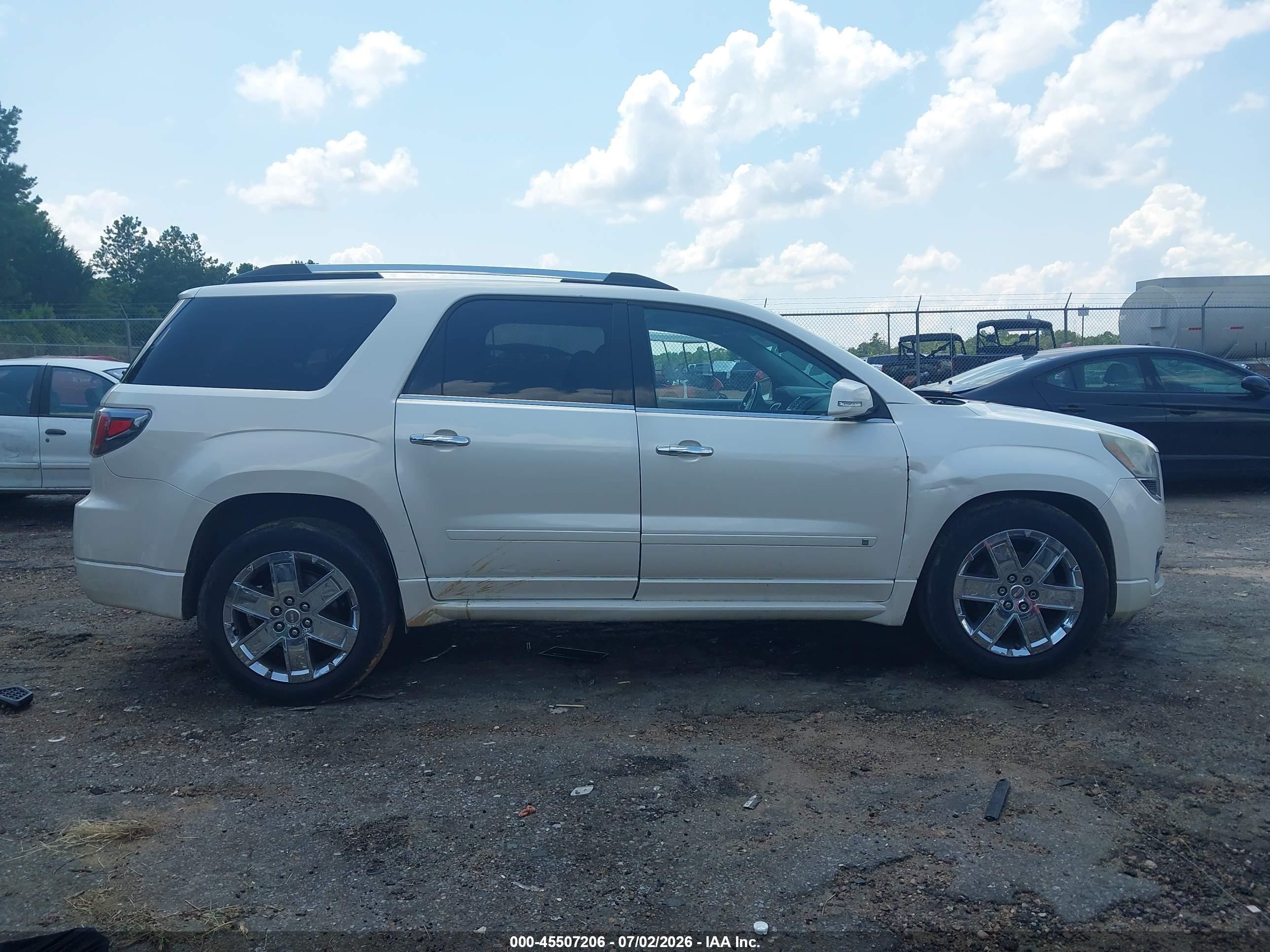 2013 Gmc Acadia Denali White vin: 1GKKVTKD3DJ180915