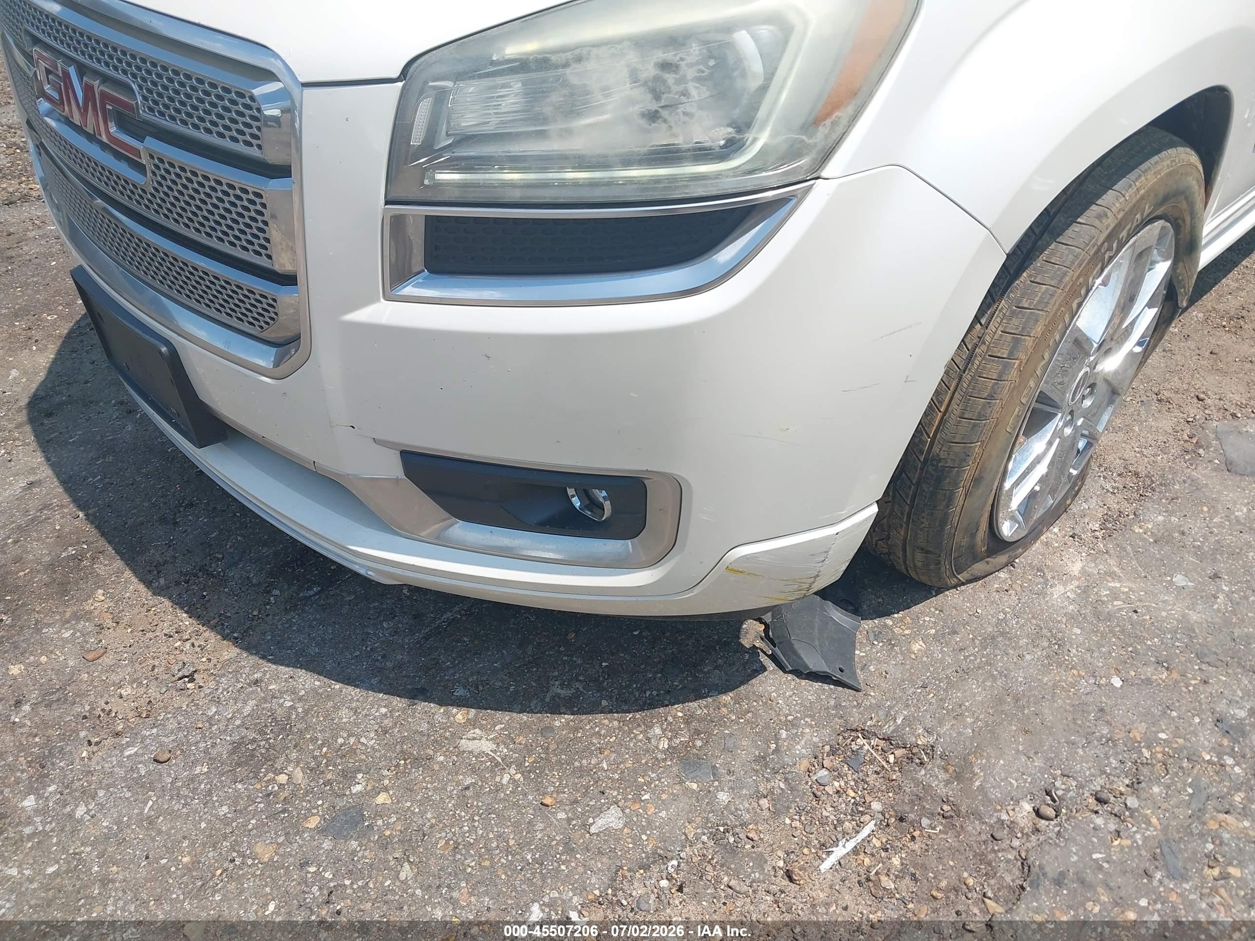 2013 Gmc Acadia Denali White vin: 1GKKVTKD3DJ180915