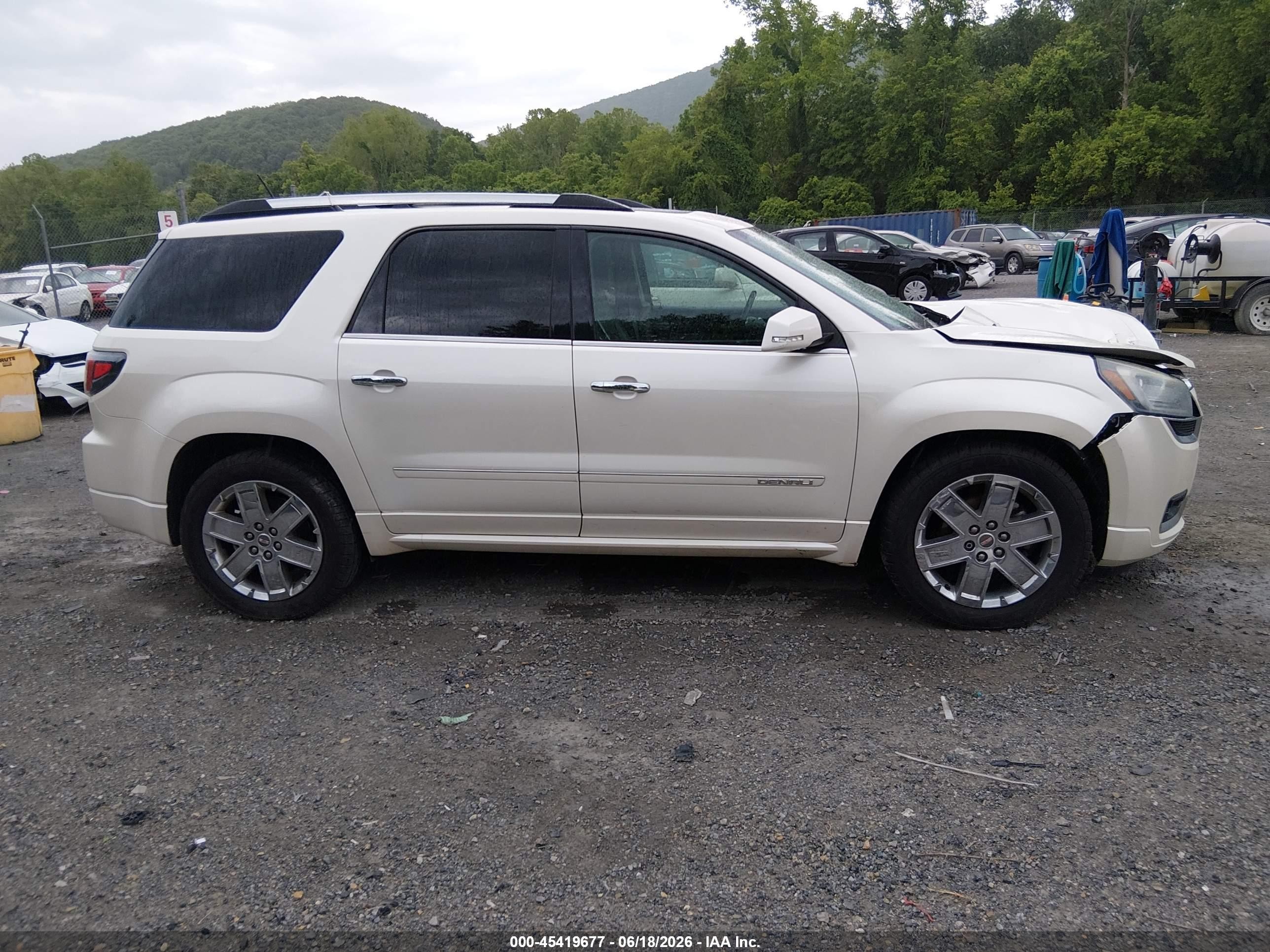 2015 Gmc Acadia Denali White vin: 1GKKVTKD3FJ129756