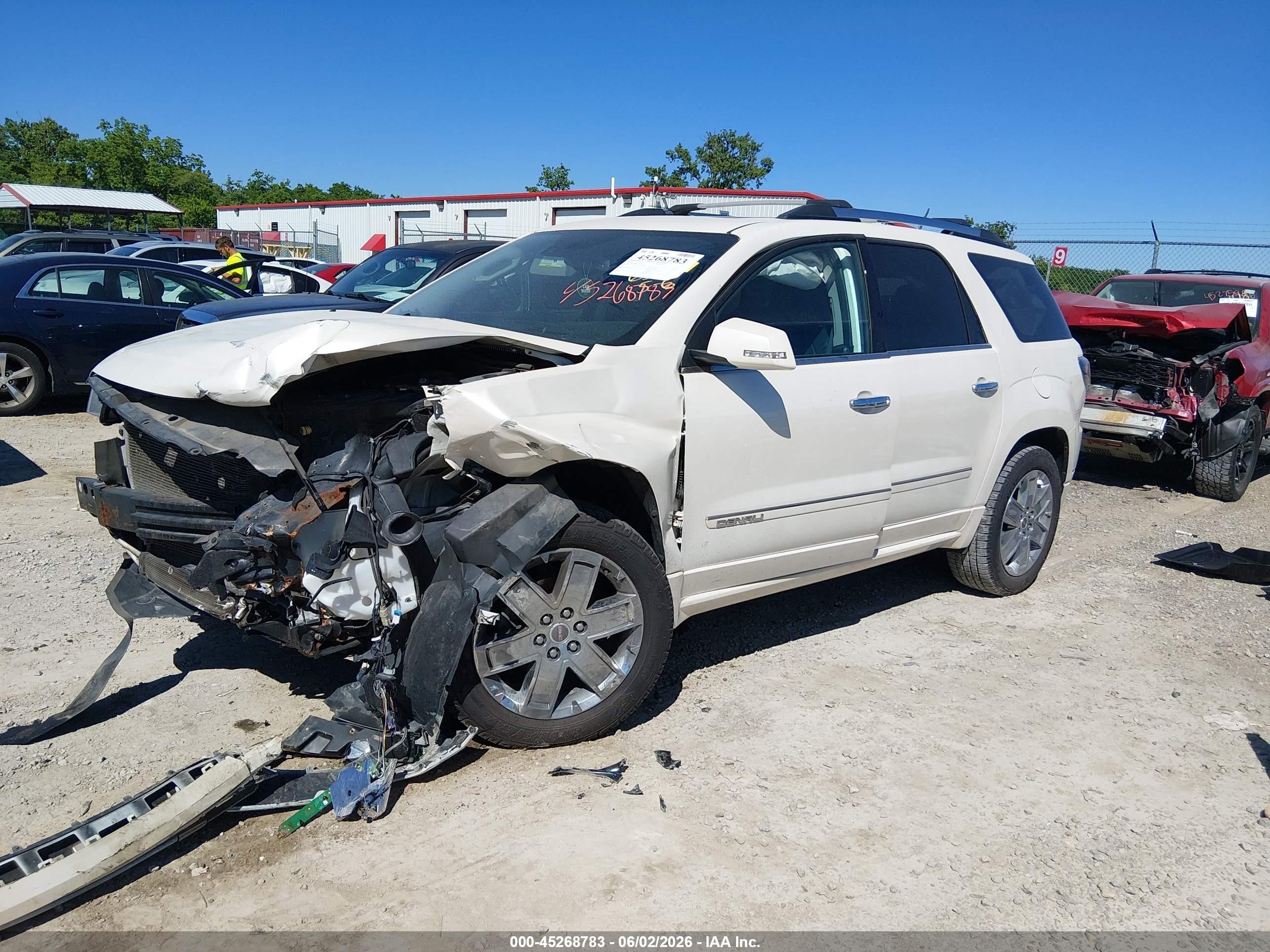 2015 Gmc Acadia Denali White vin: 1GKKVTKD3FJ256314