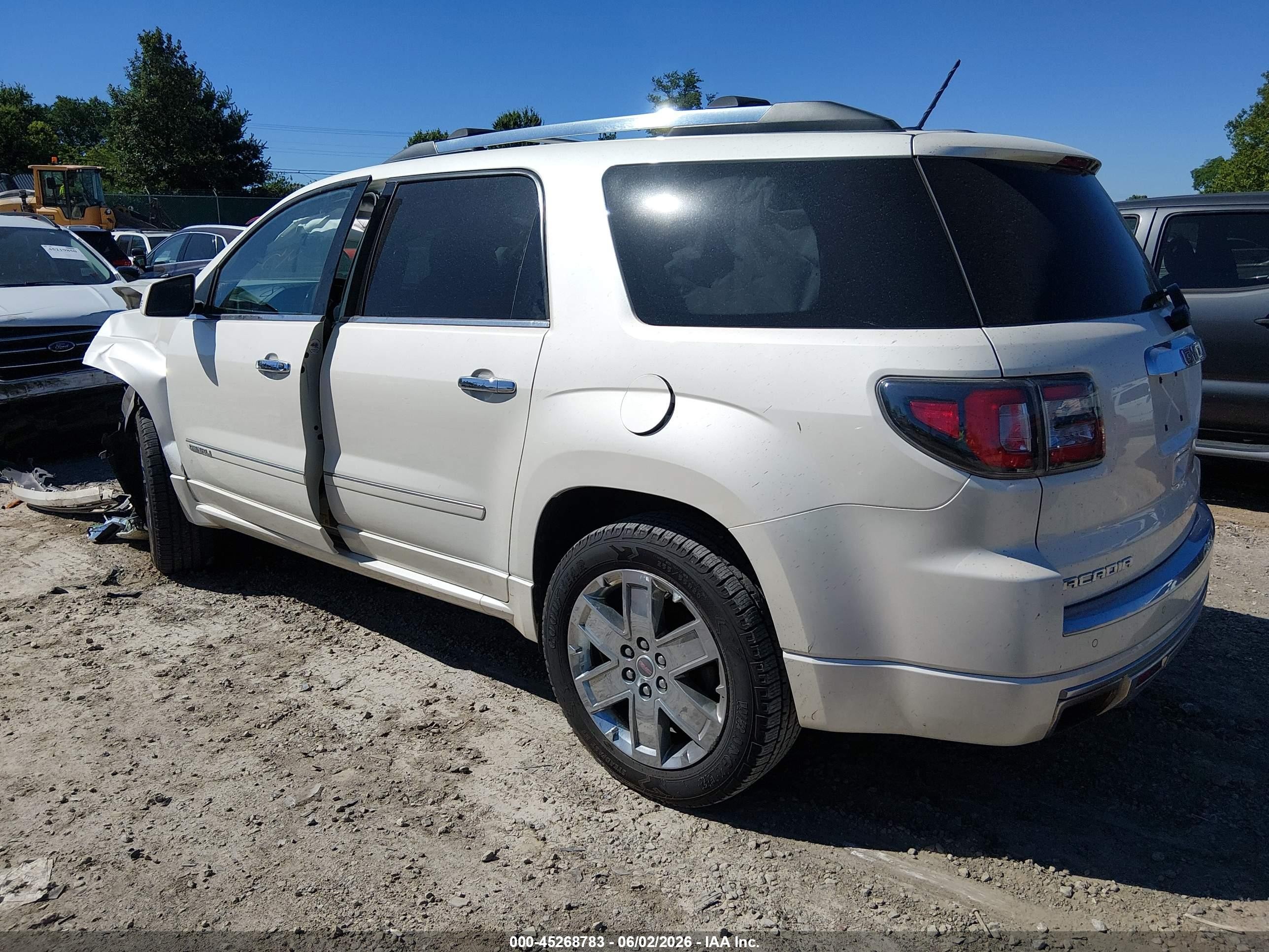 2015 Gmc Acadia Denali White vin: 1GKKVTKD3FJ256314