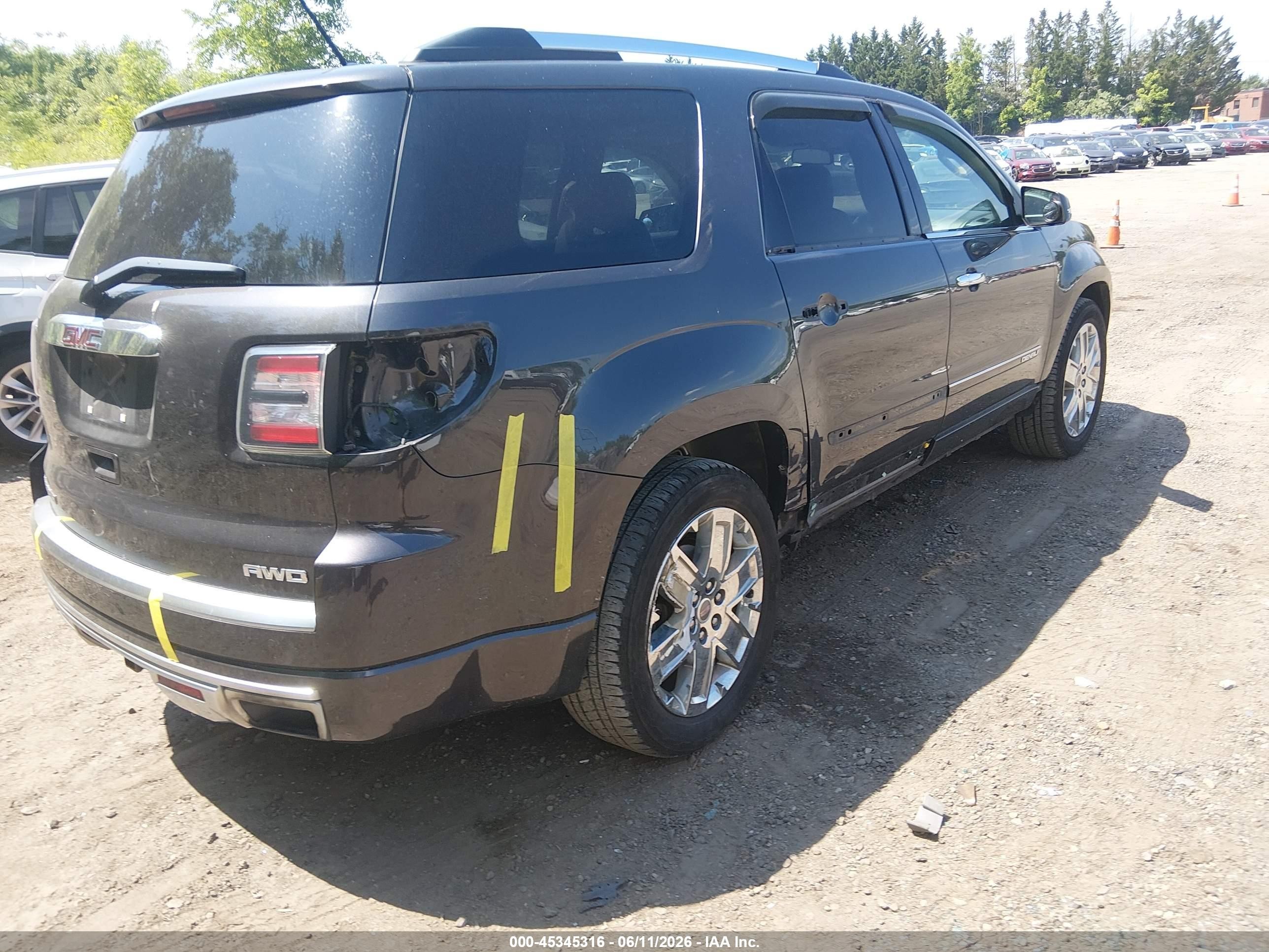 2015 Gmc Acadia Denali Black vin: 1GKKVTKD3FJ263313