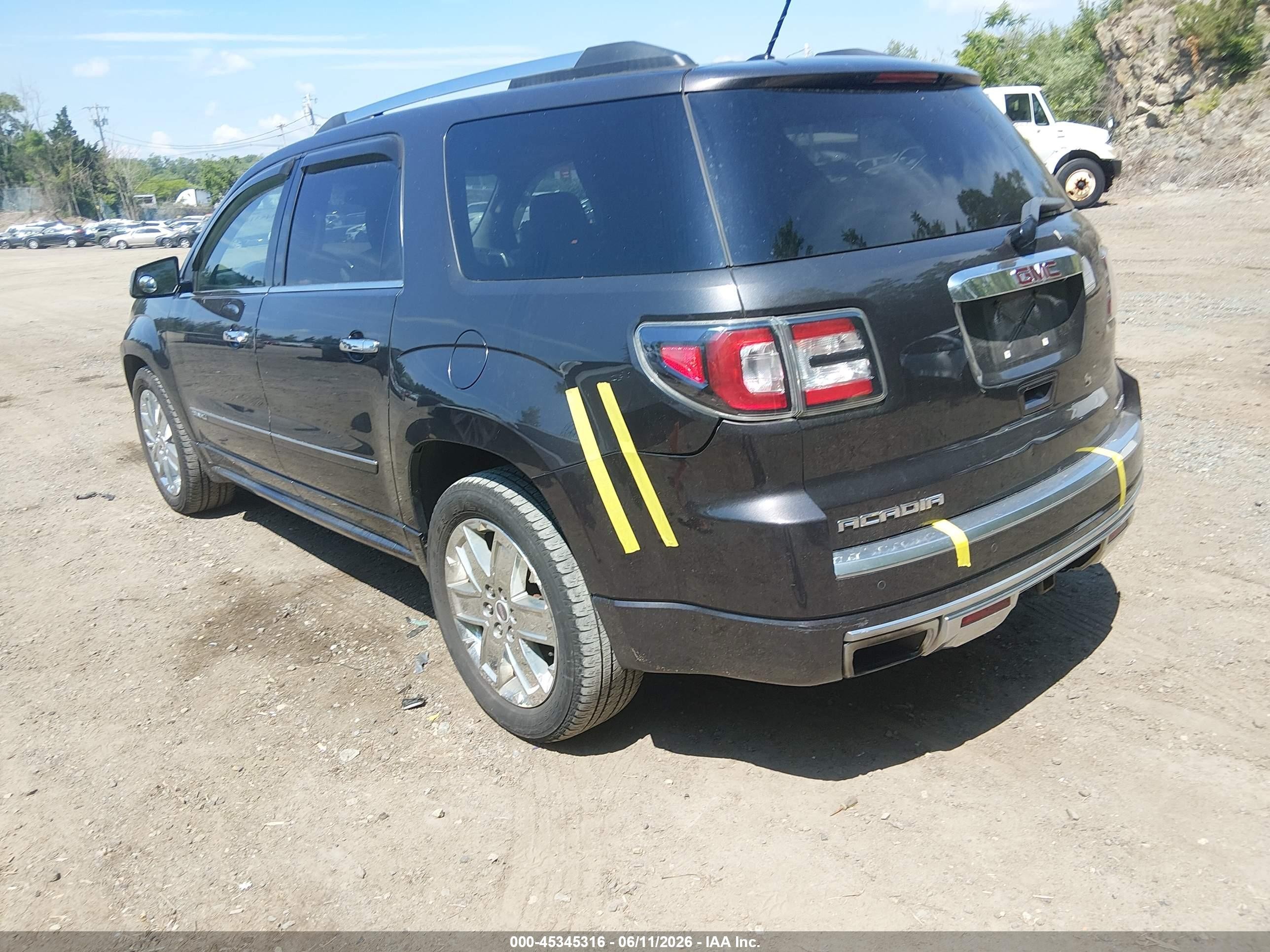 2015 Gmc Acadia Denali Black vin: 1GKKVTKD3FJ263313