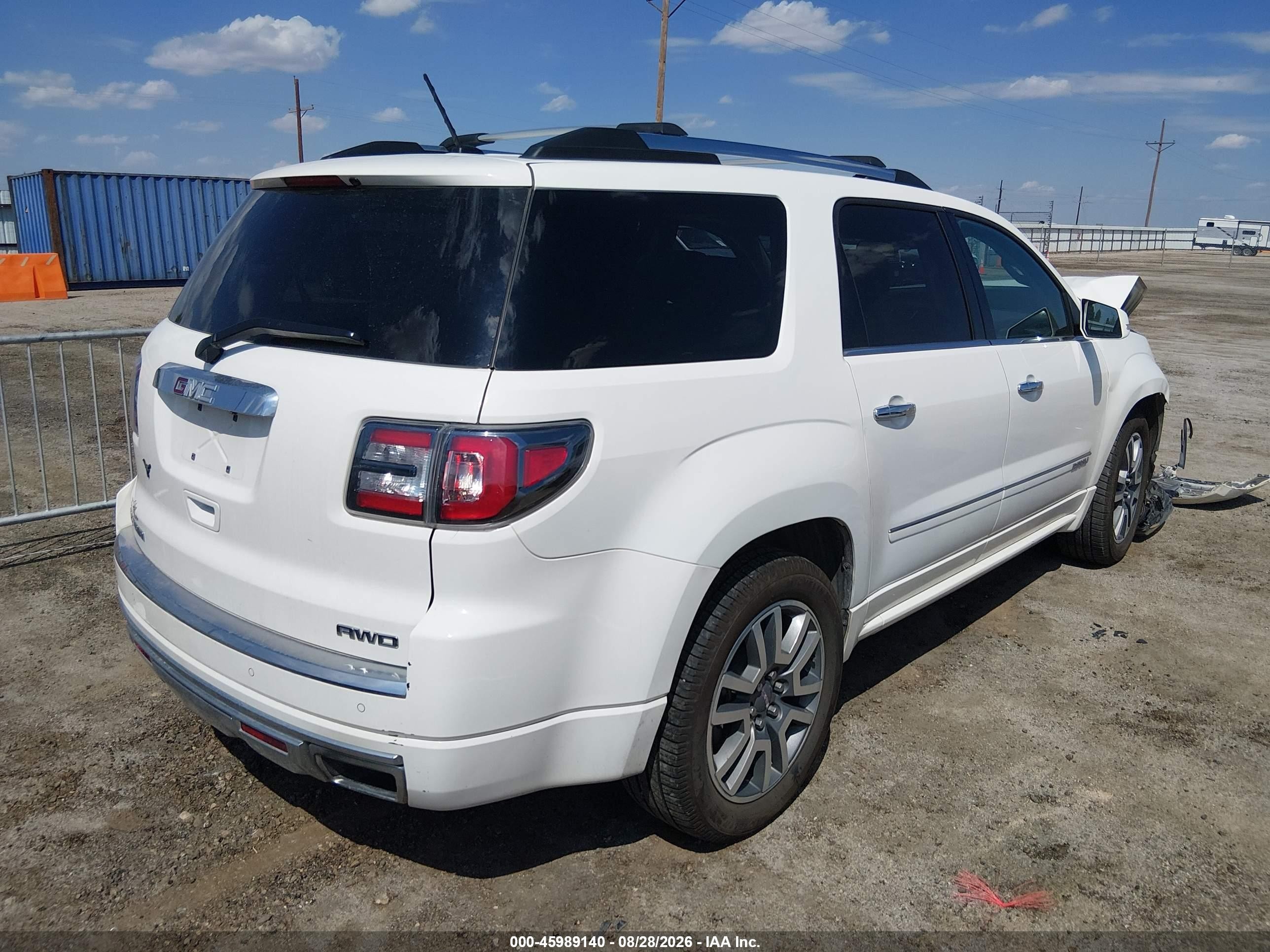 2014 Gmc Acadia Denali White vin: 1GKKVTKD4EJ220114