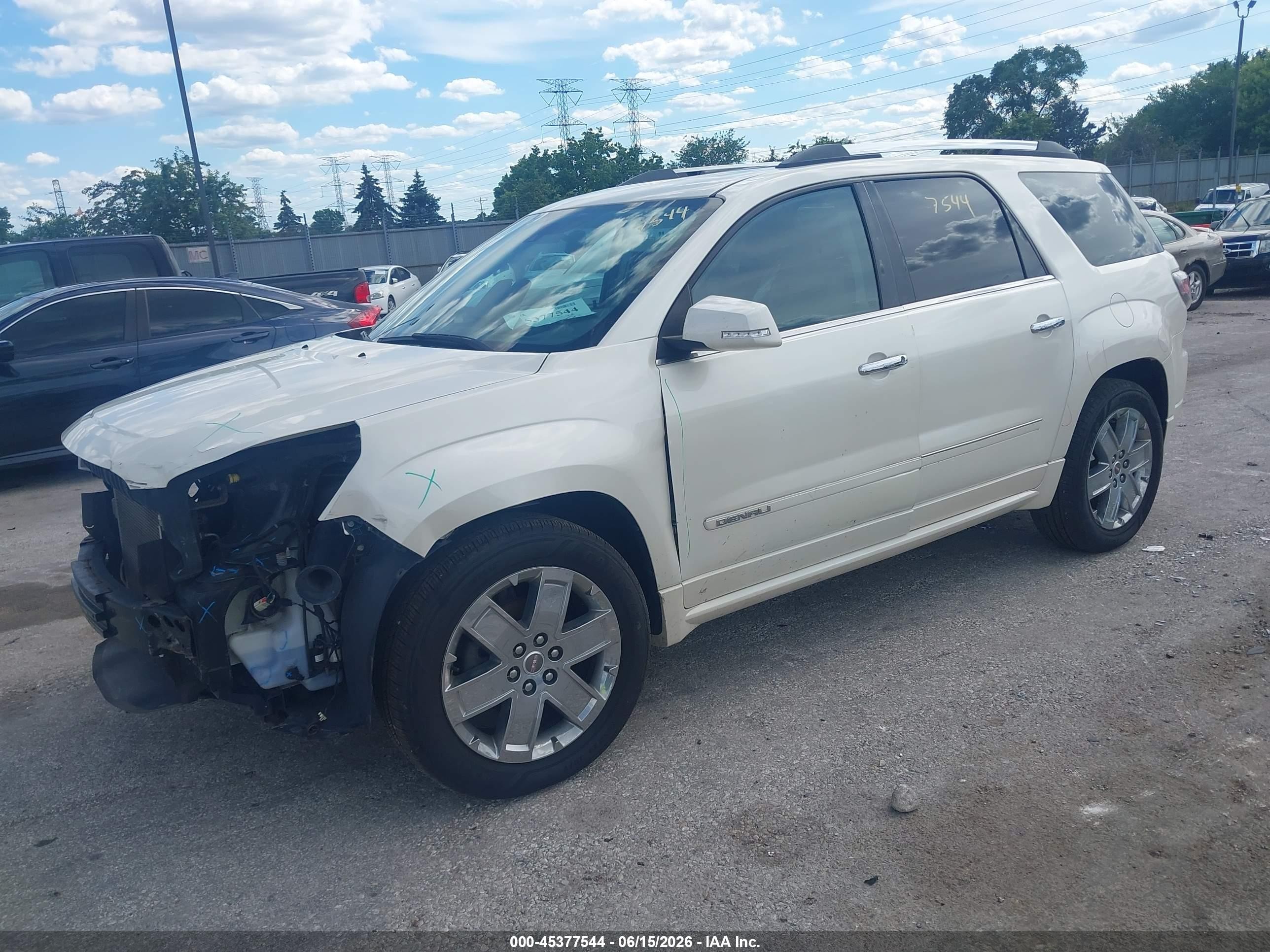 2015 Gmc Acadia Denali White vin: 1GKKVTKD4FJ113355