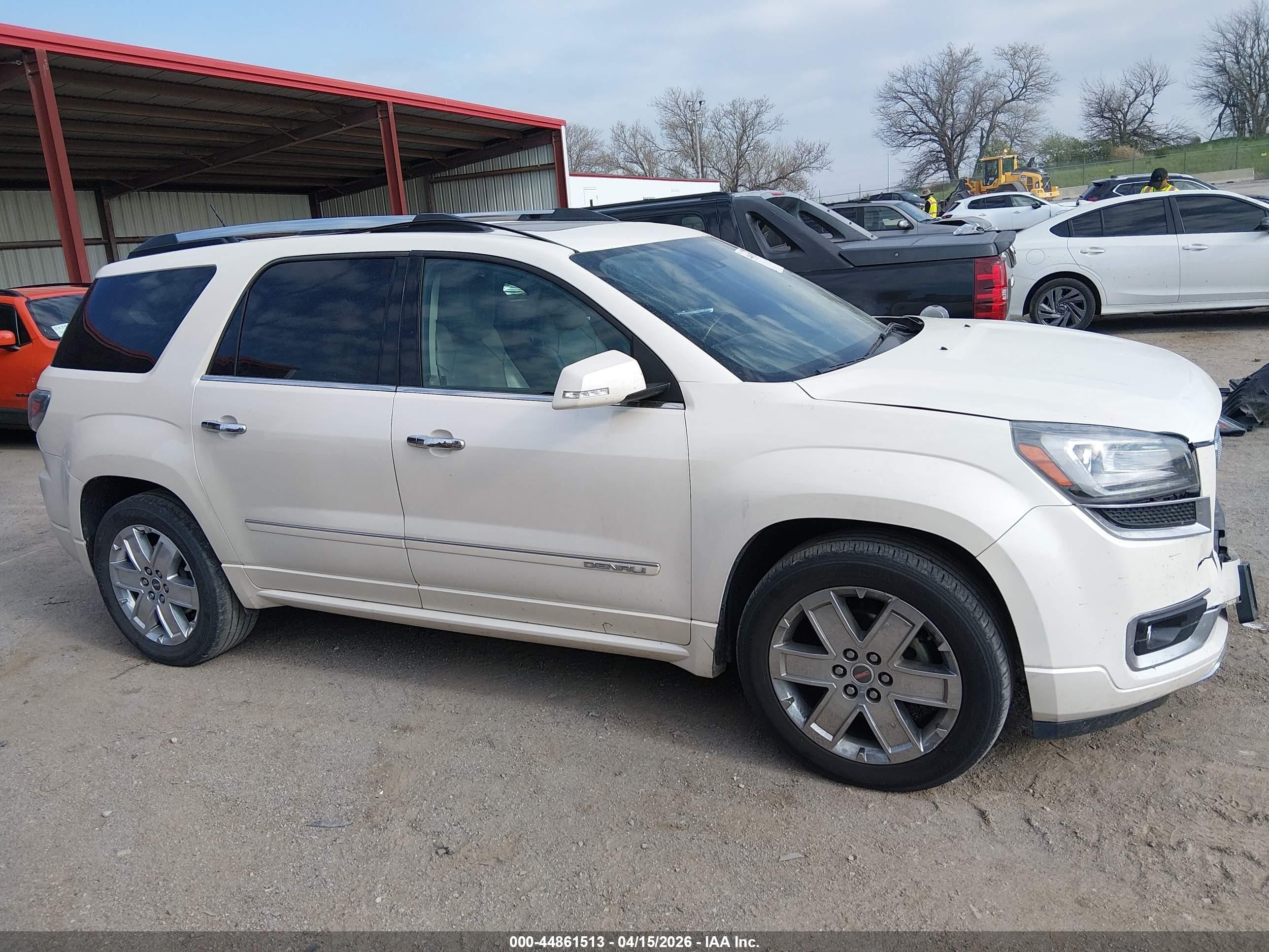 2015 Gmc Acadia Denali White vin: 1GKKVTKD4FJ180201