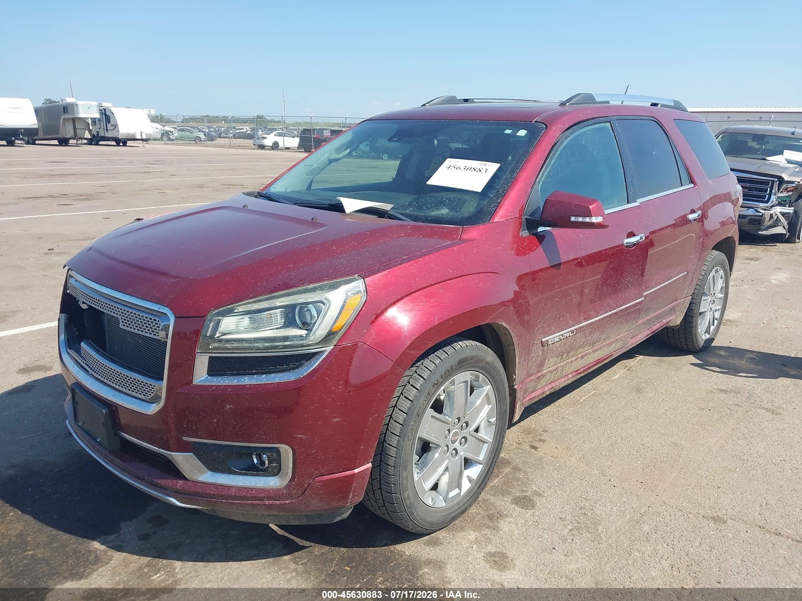 2015 Gmc Acadia Denali Red vin: 1GKKVTKD4FJ292030
