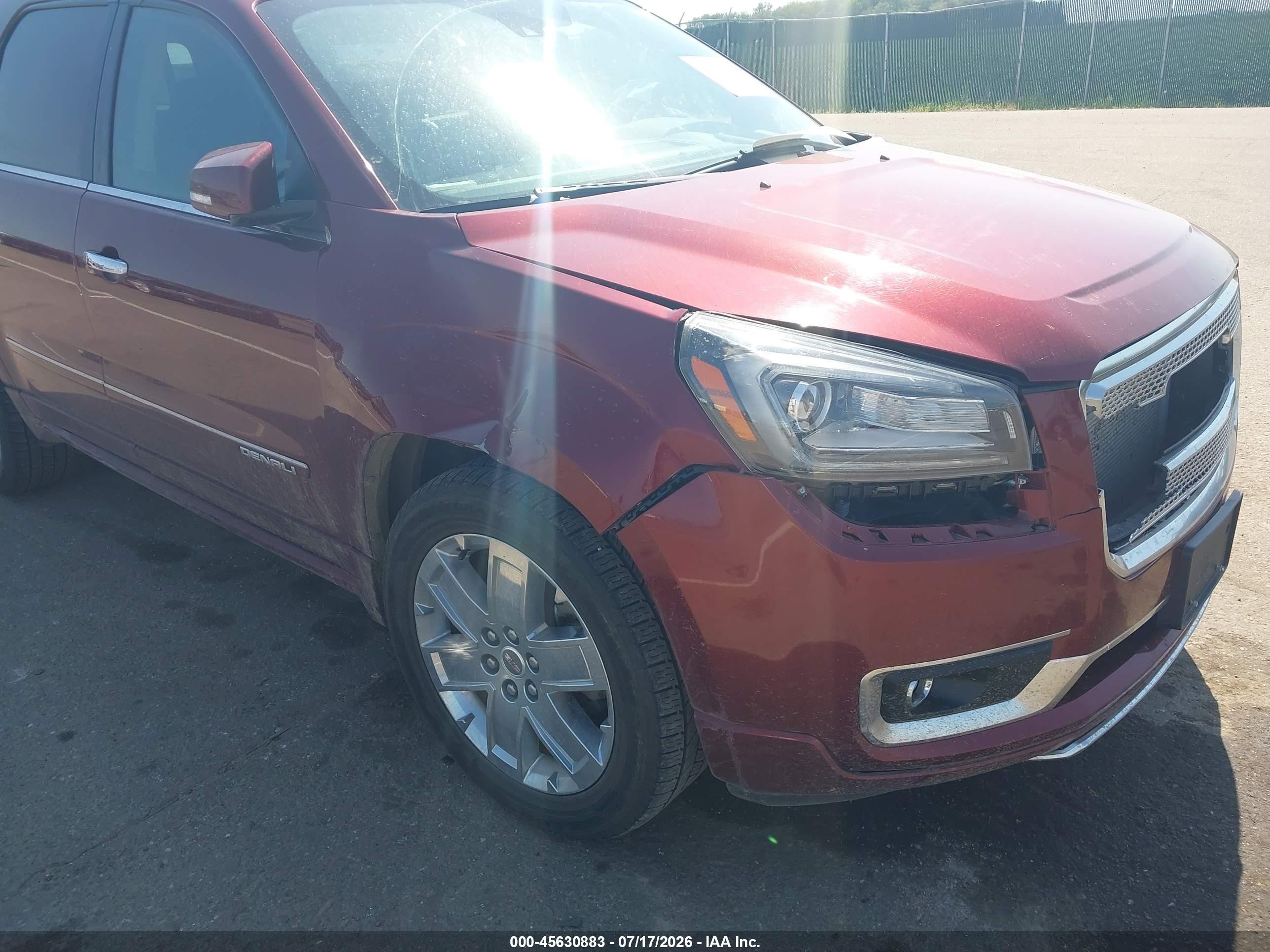 2015 Gmc Acadia Denali Red vin: 1GKKVTKD4FJ292030