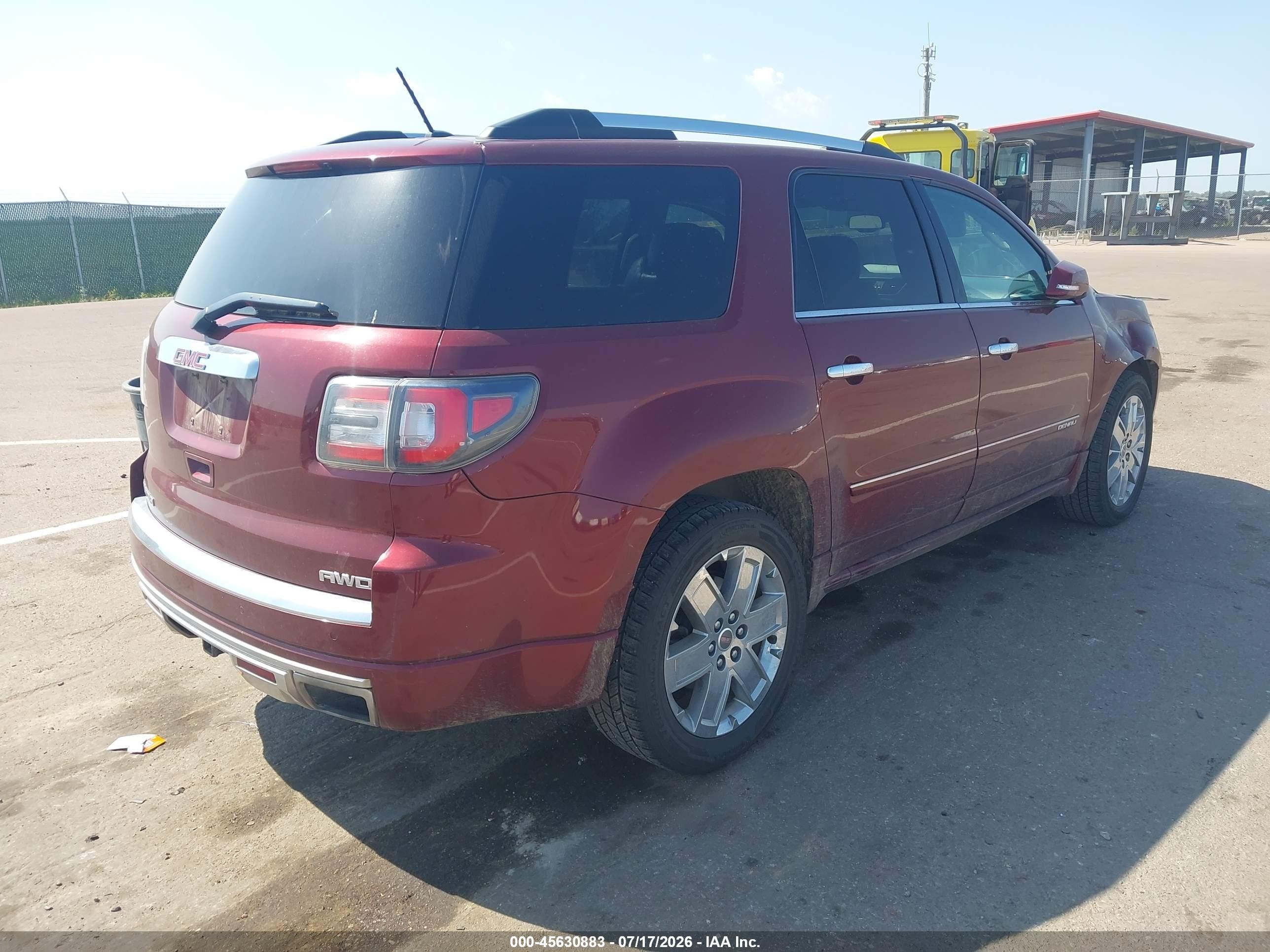 2015 Gmc Acadia Denali Red vin: 1GKKVTKD4FJ292030