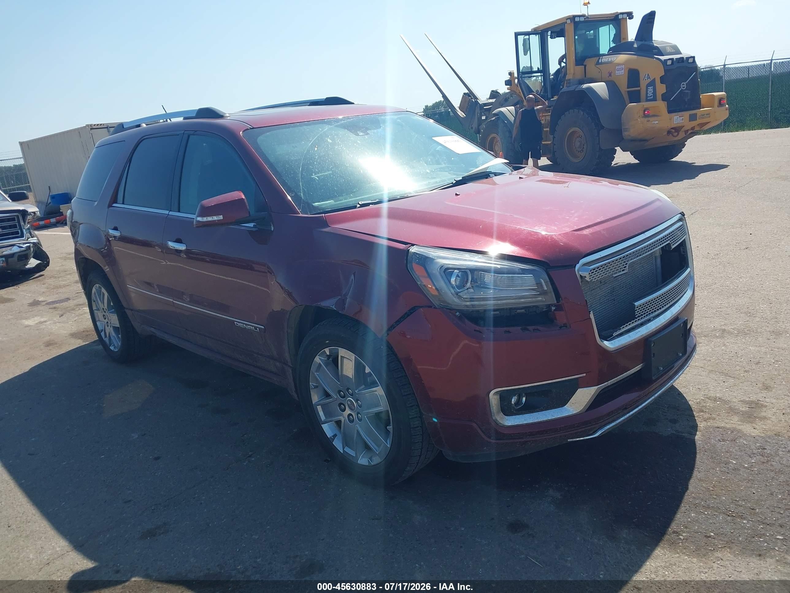 2015 Gmc Acadia Denali Red vin: 1GKKVTKD4FJ292030