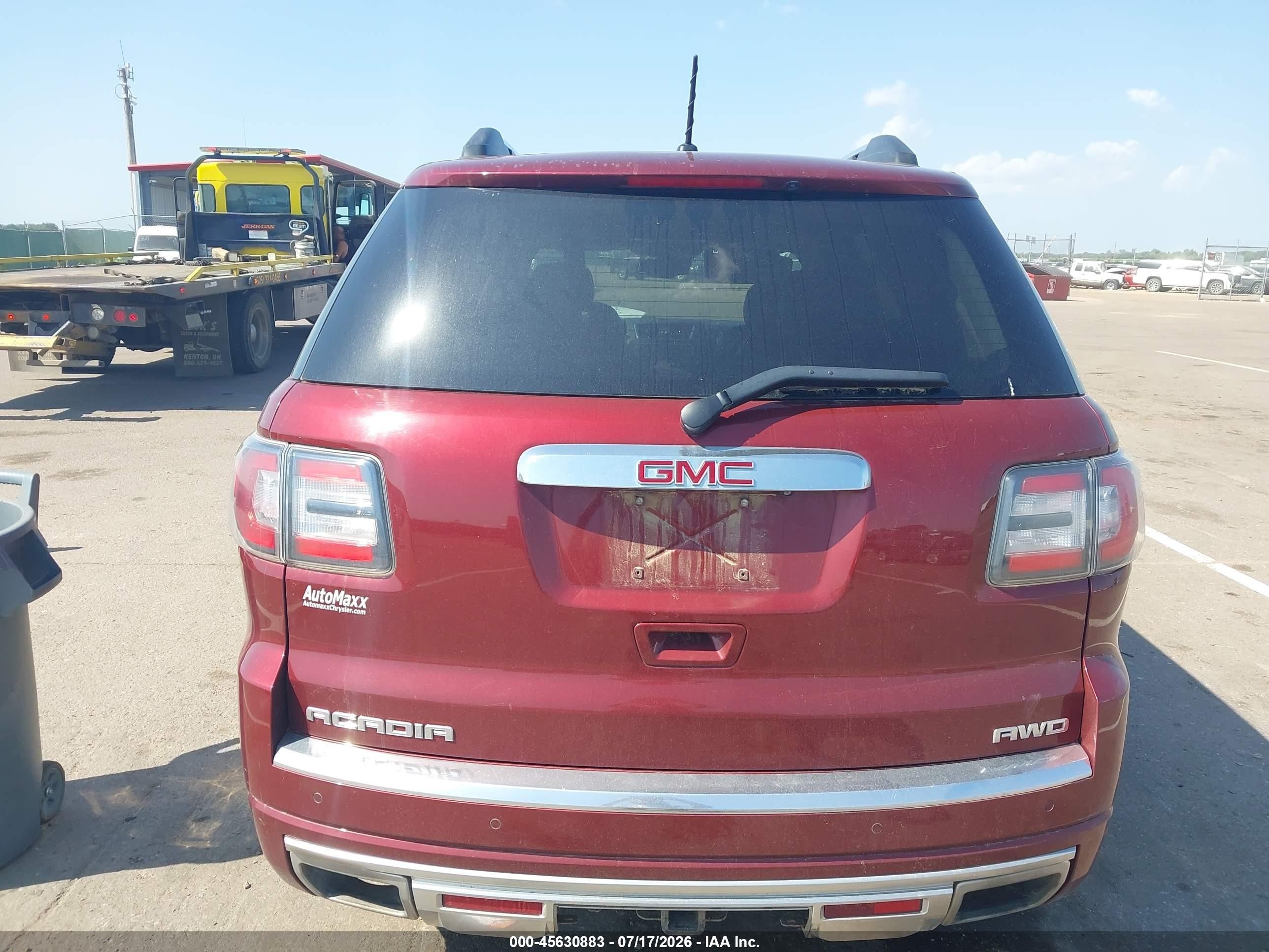 2015 Gmc Acadia Denali Red vin: 1GKKVTKD4FJ292030