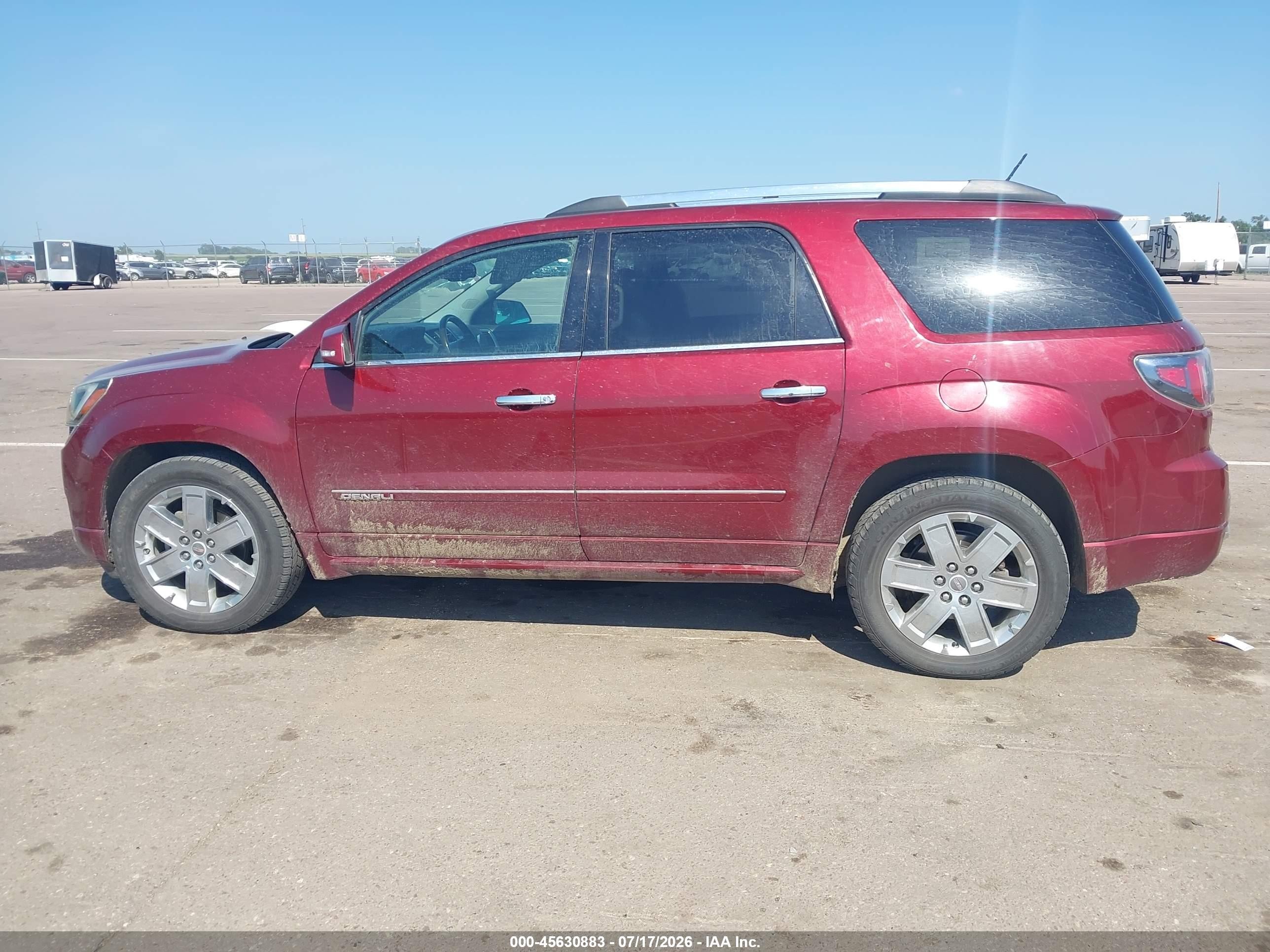 2015 Gmc Acadia Denali Red vin: 1GKKVTKD4FJ292030