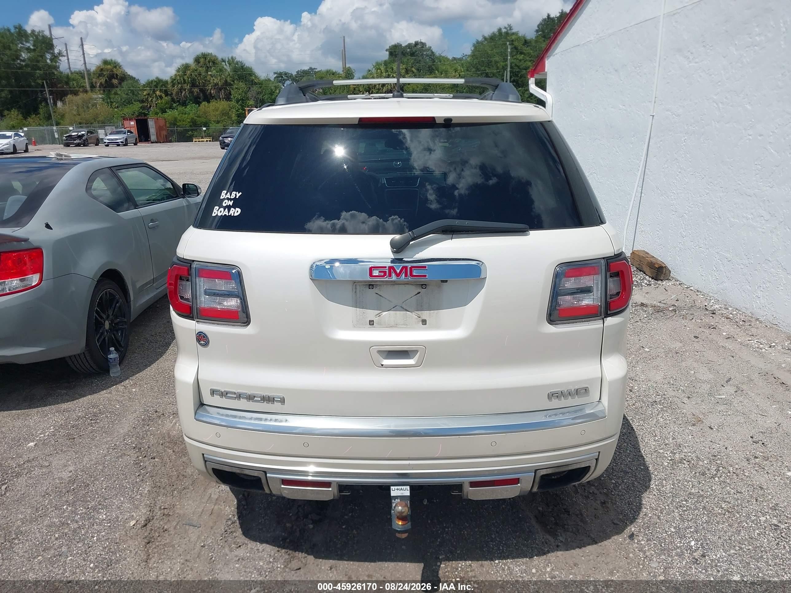 2014 Gmc Acadia Denali Yellow vin: 1GKKVTKD7EJ295034