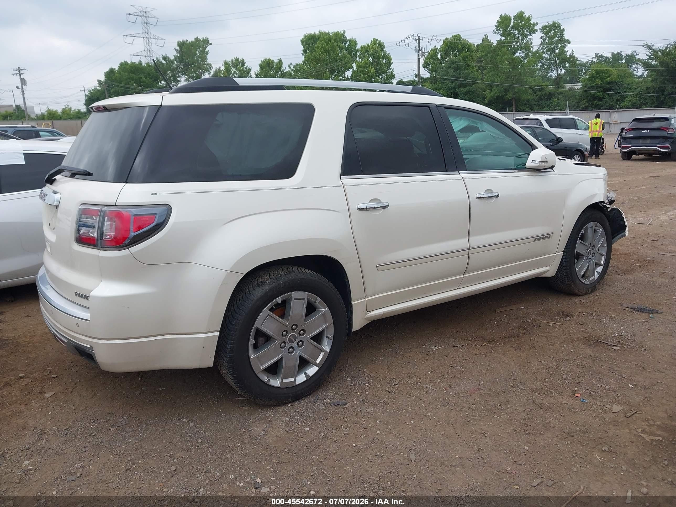 2013 Gmc Acadia Denali White vin: 1GKKVTKD8DJ191747