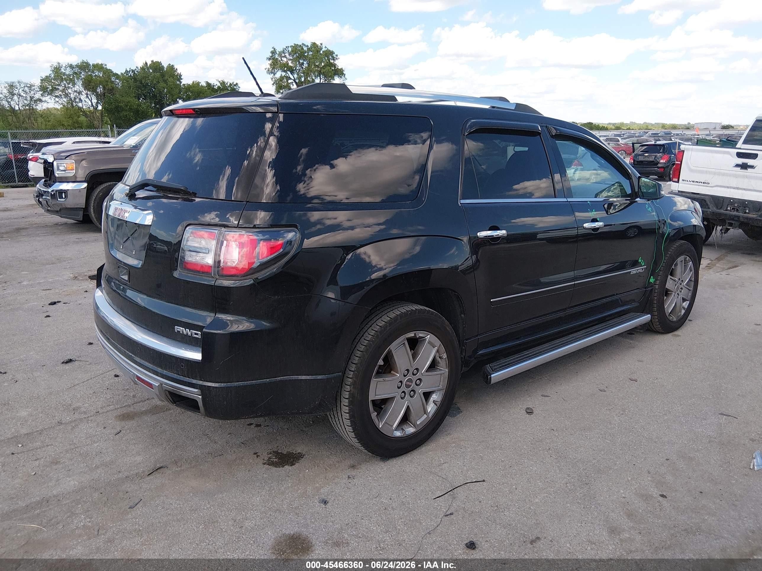 2015 Gmc Acadia Denali Black vin: 1GKKVTKD8FJ242148