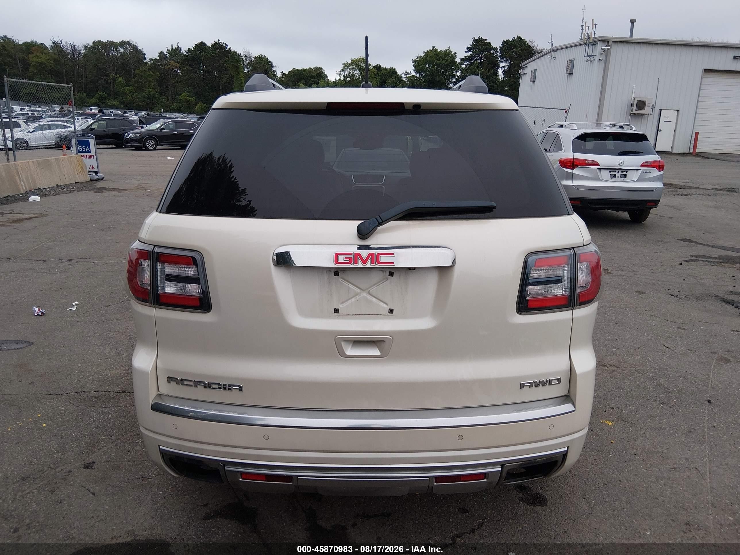 2015 Gmc Acadia Denali White vin: 1GKKVTKD8FJ257801