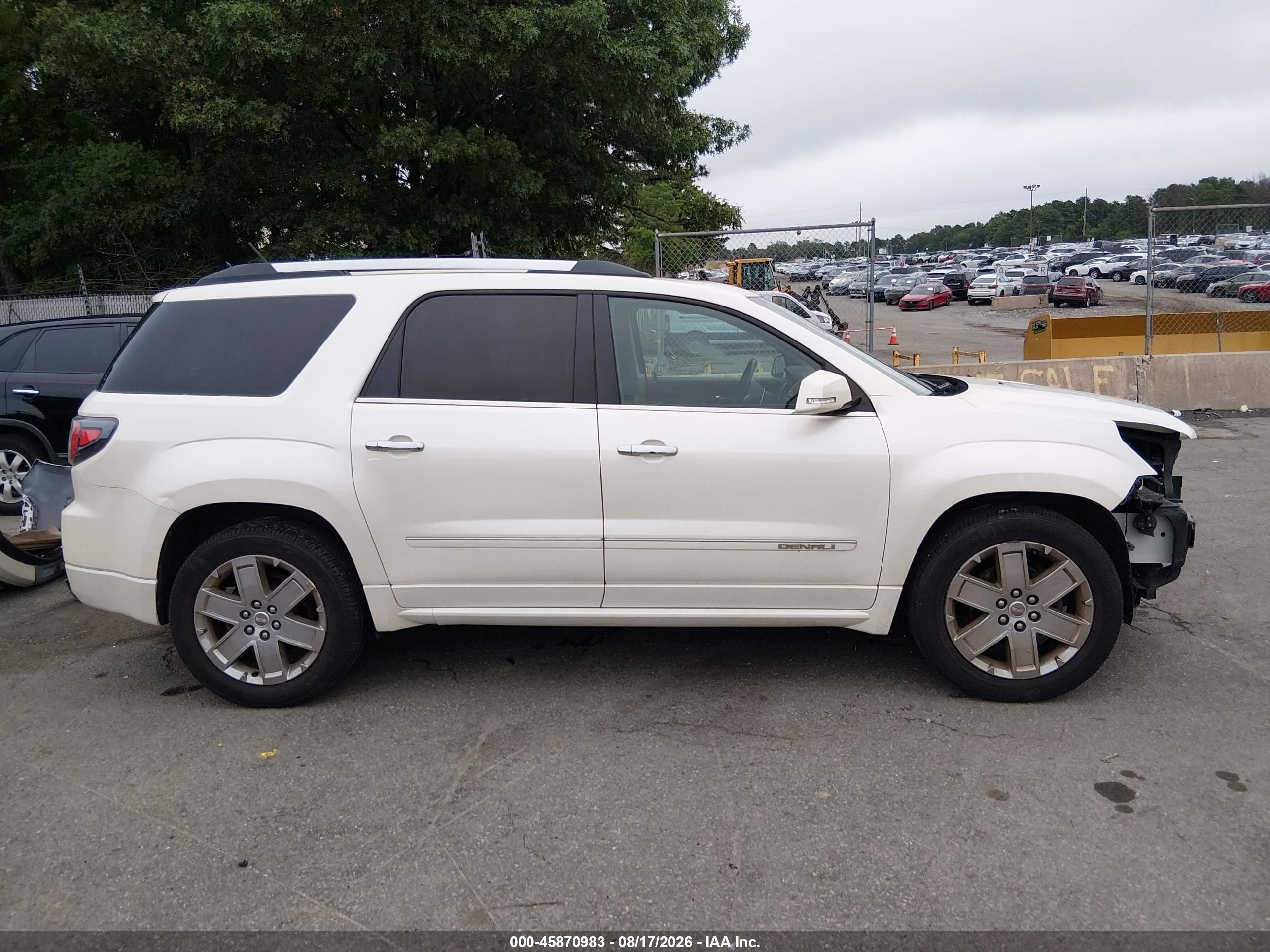 2015 Gmc Acadia Denali White vin: 1GKKVTKD8FJ257801