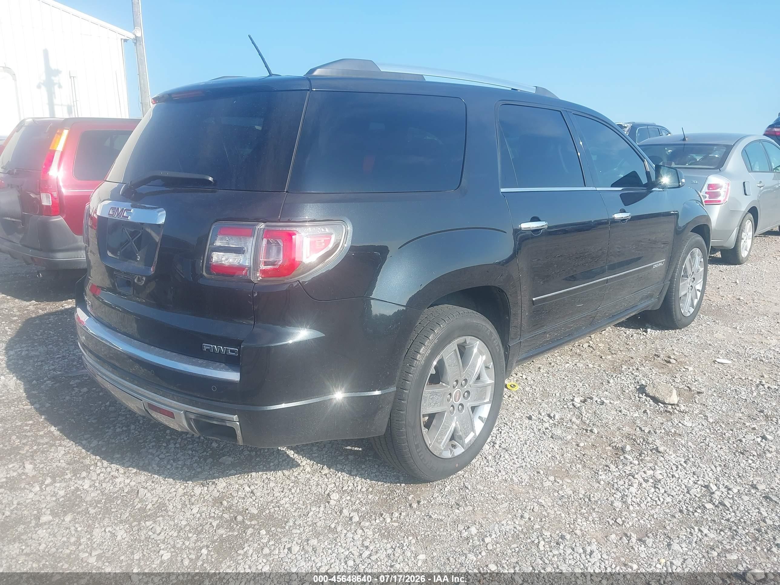 2015 Gmc Acadia Denali Black vin: 1GKKVTKDXFJ244502