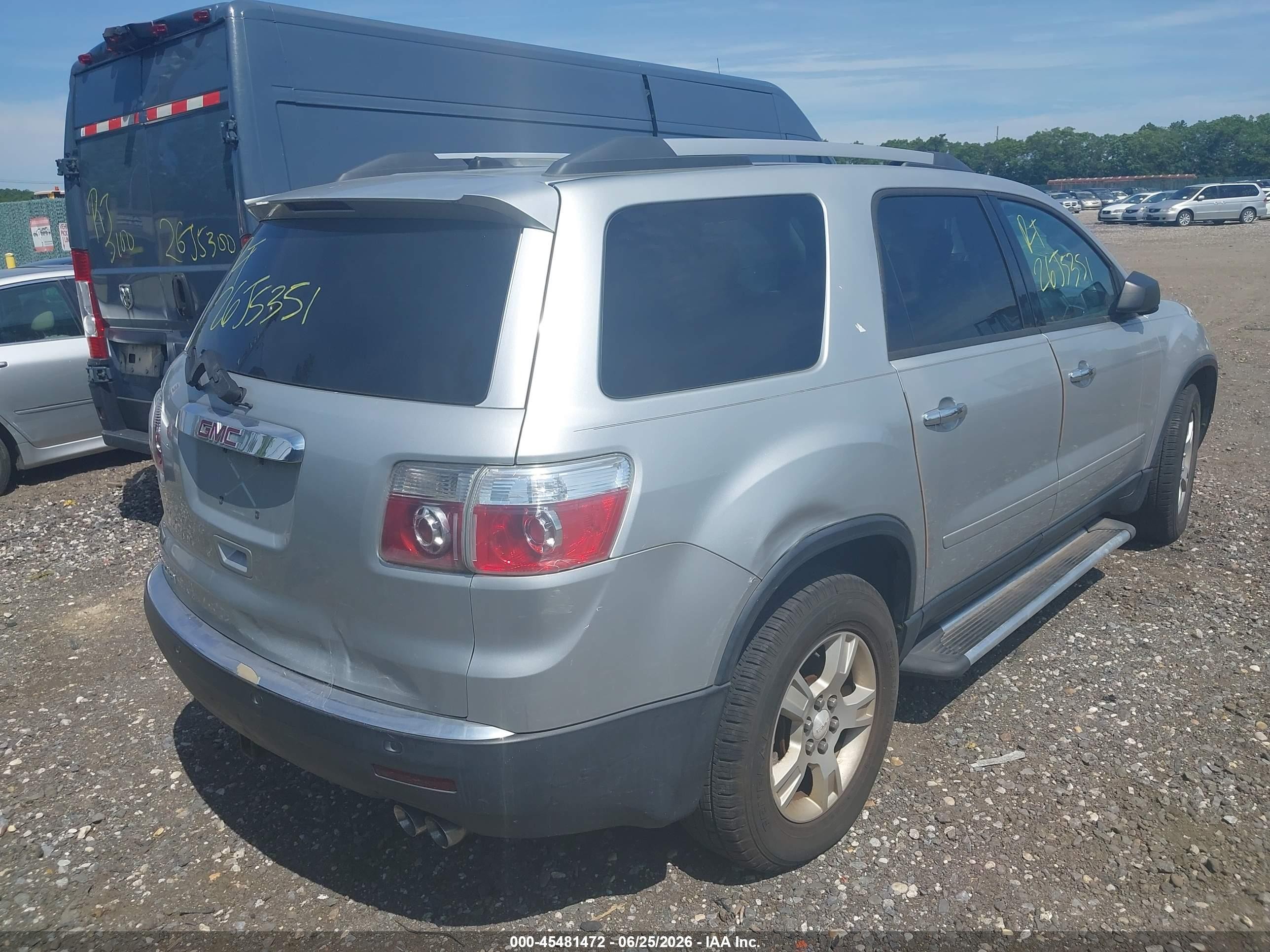 2010 Gmc Acadia Sle Silver vin: 1GKLRLED1AJ111298