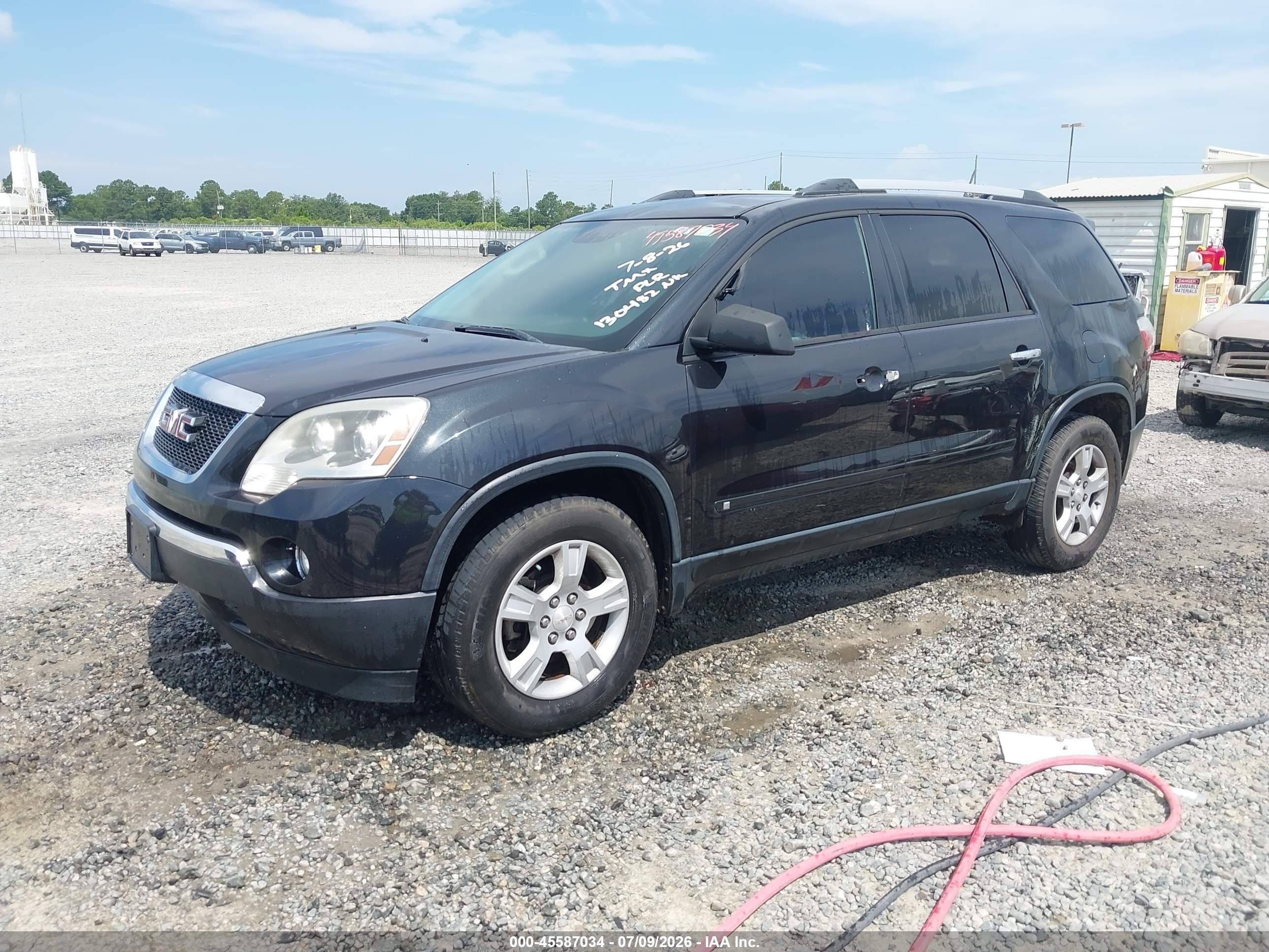 2010 Gmc Acadia Sle Black vin: 1GKLRLED1AJ130482