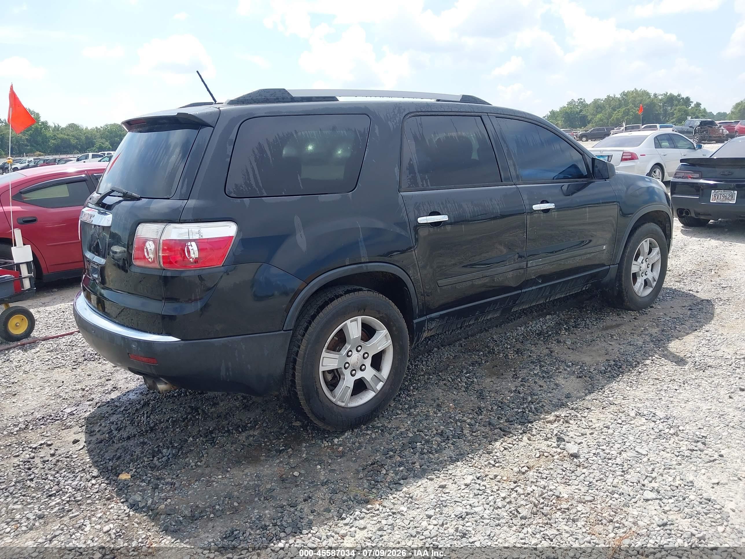 2010 Gmc Acadia Sle Black vin: 1GKLRLED1AJ130482