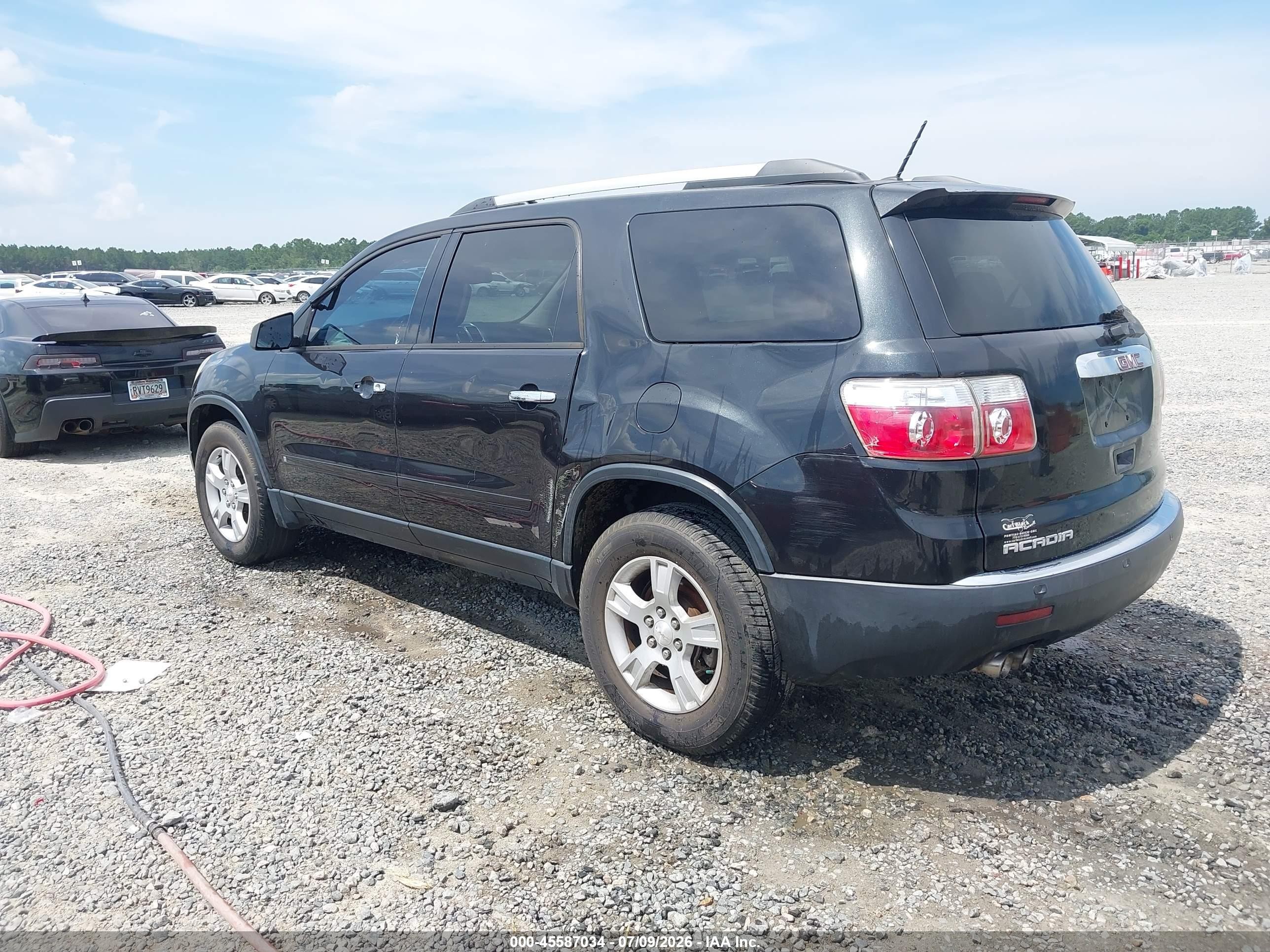 2010 Gmc Acadia Sle Black vin: 1GKLRLED1AJ130482