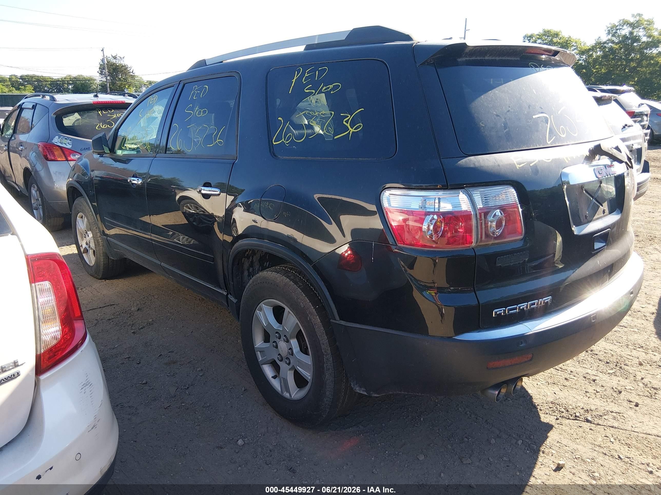 2010 Gmc Acadia Sle Black vin: 1GKLRLED3AJ194913