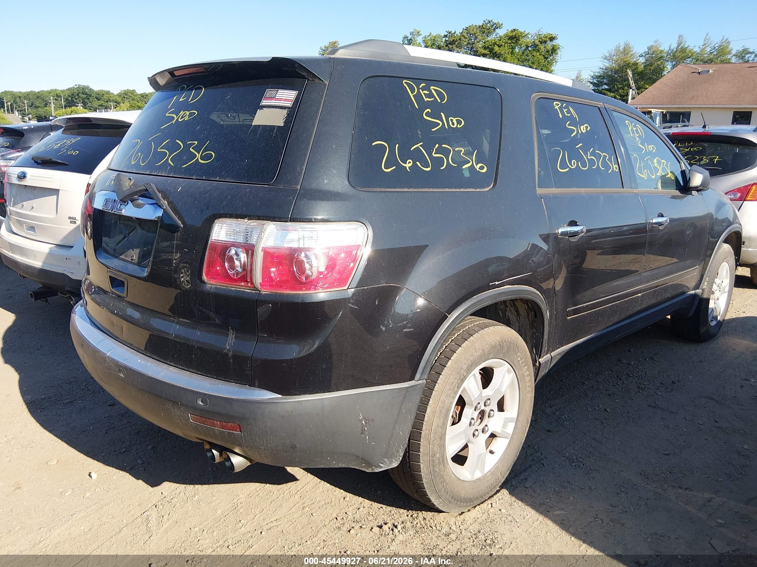 2010 Gmc Acadia Sle Black vin: 1GKLRLED3AJ194913