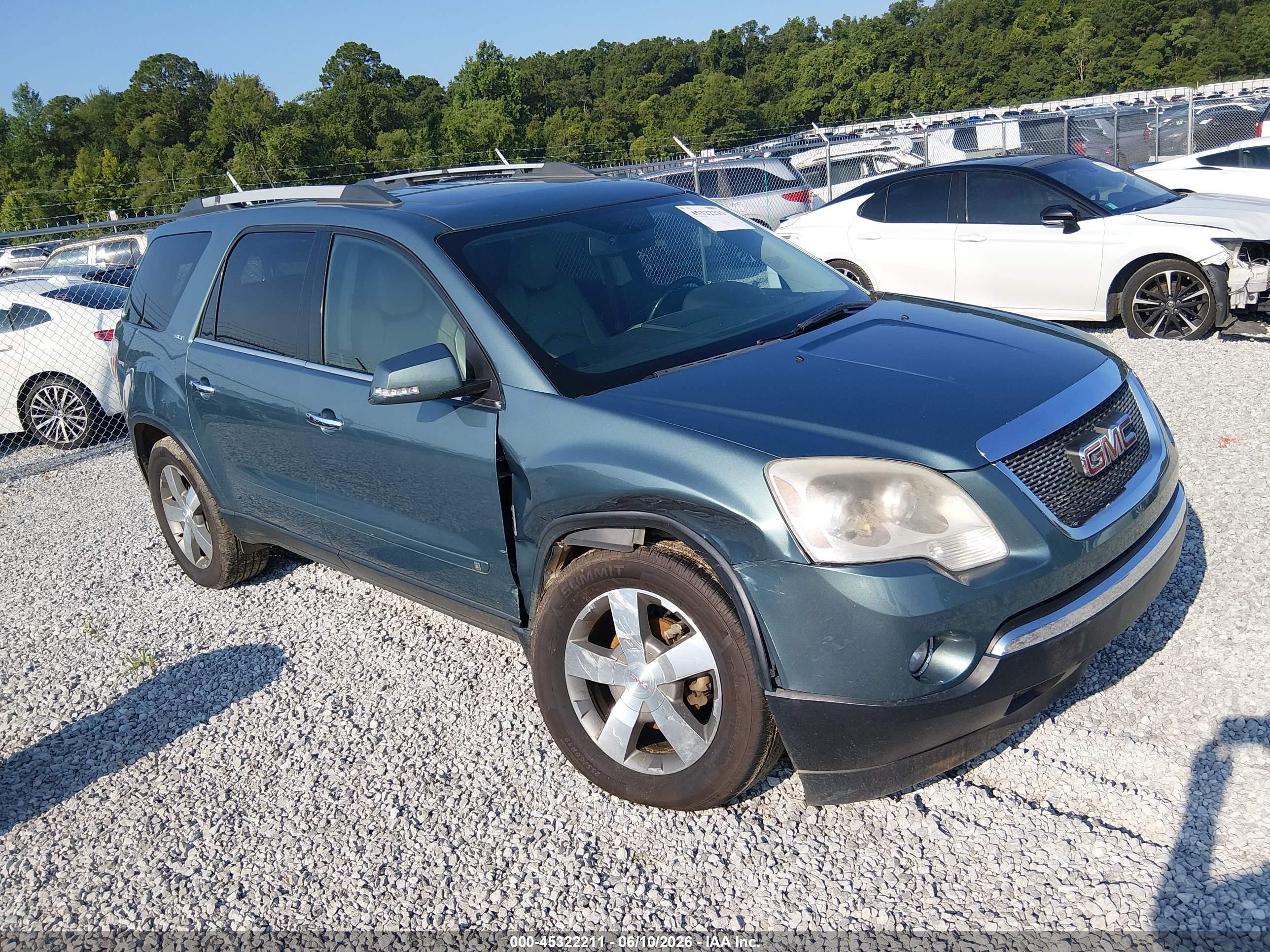 2010 Gmc Acadia Slt-1 Green vin: 1GKLRMED0AJ117602