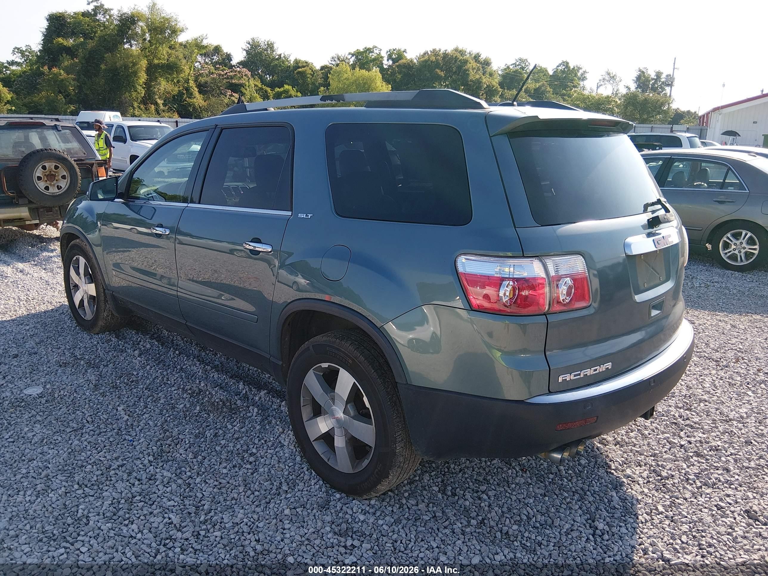 2010 Gmc Acadia Slt-1 Green vin: 1GKLRMED0AJ117602