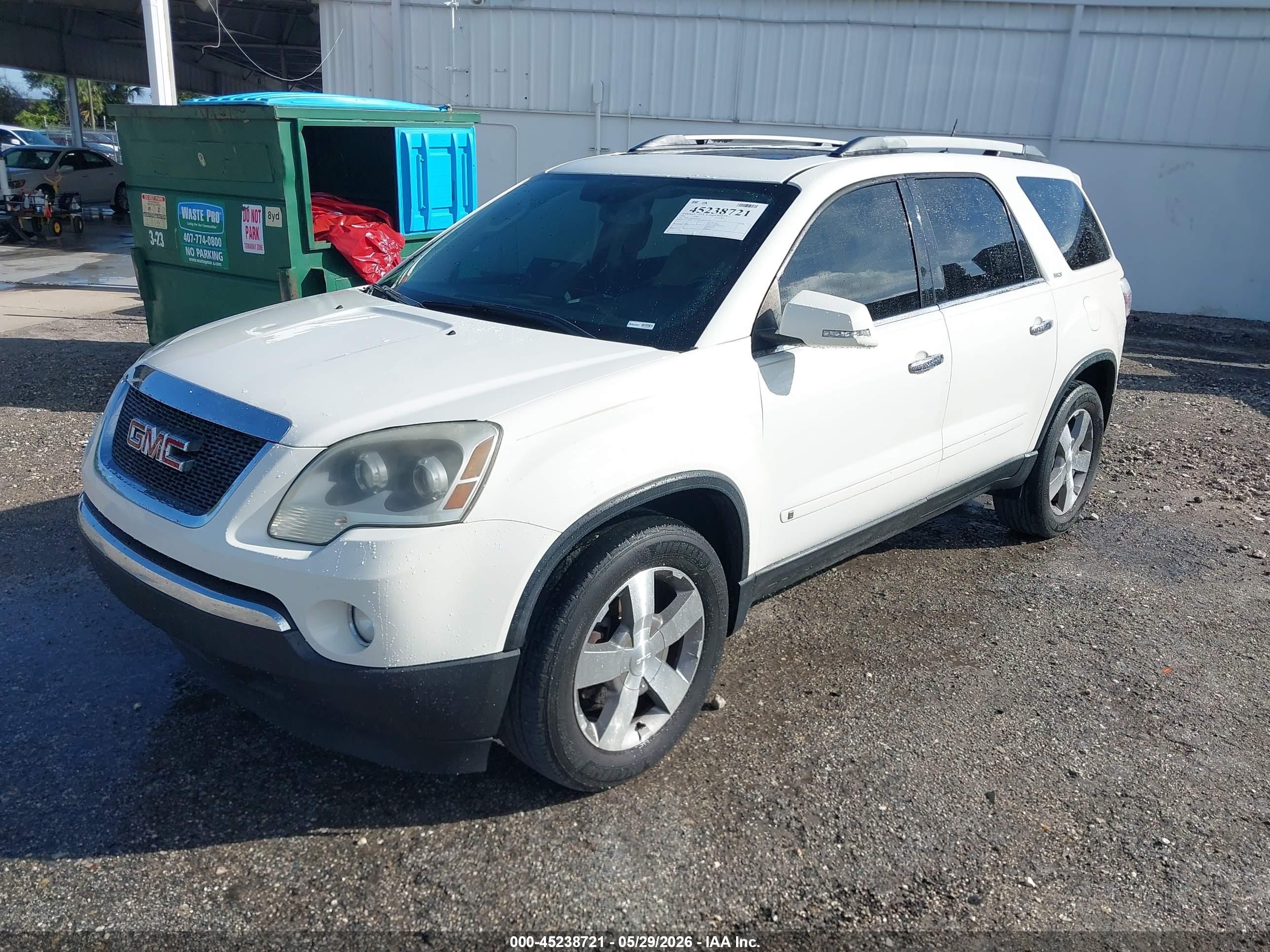 2010 Gmc Acadia Slt-1 White vin: 1GKLRMED0AJ130334