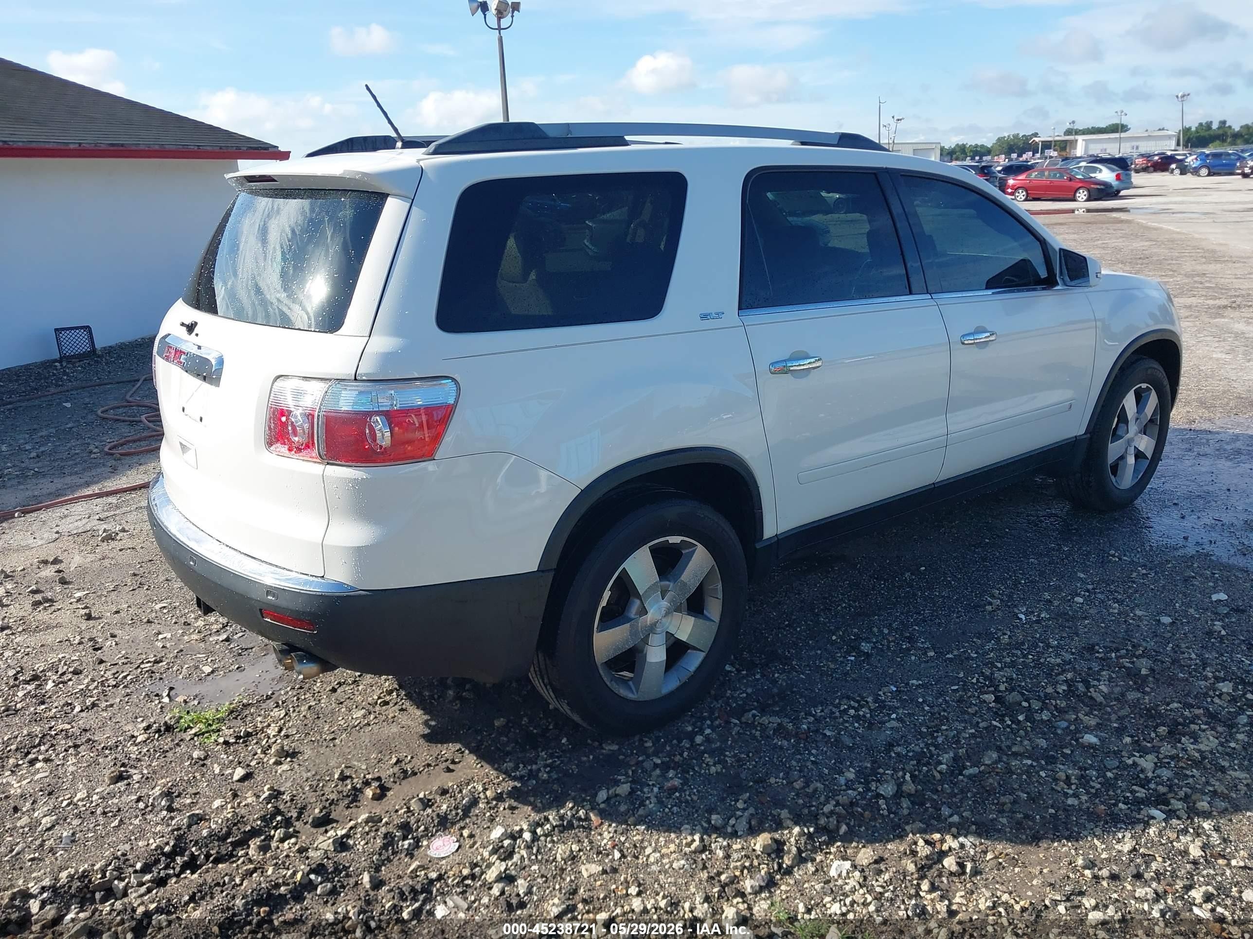 2010 Gmc Acadia Slt-1 White vin: 1GKLRMED0AJ130334