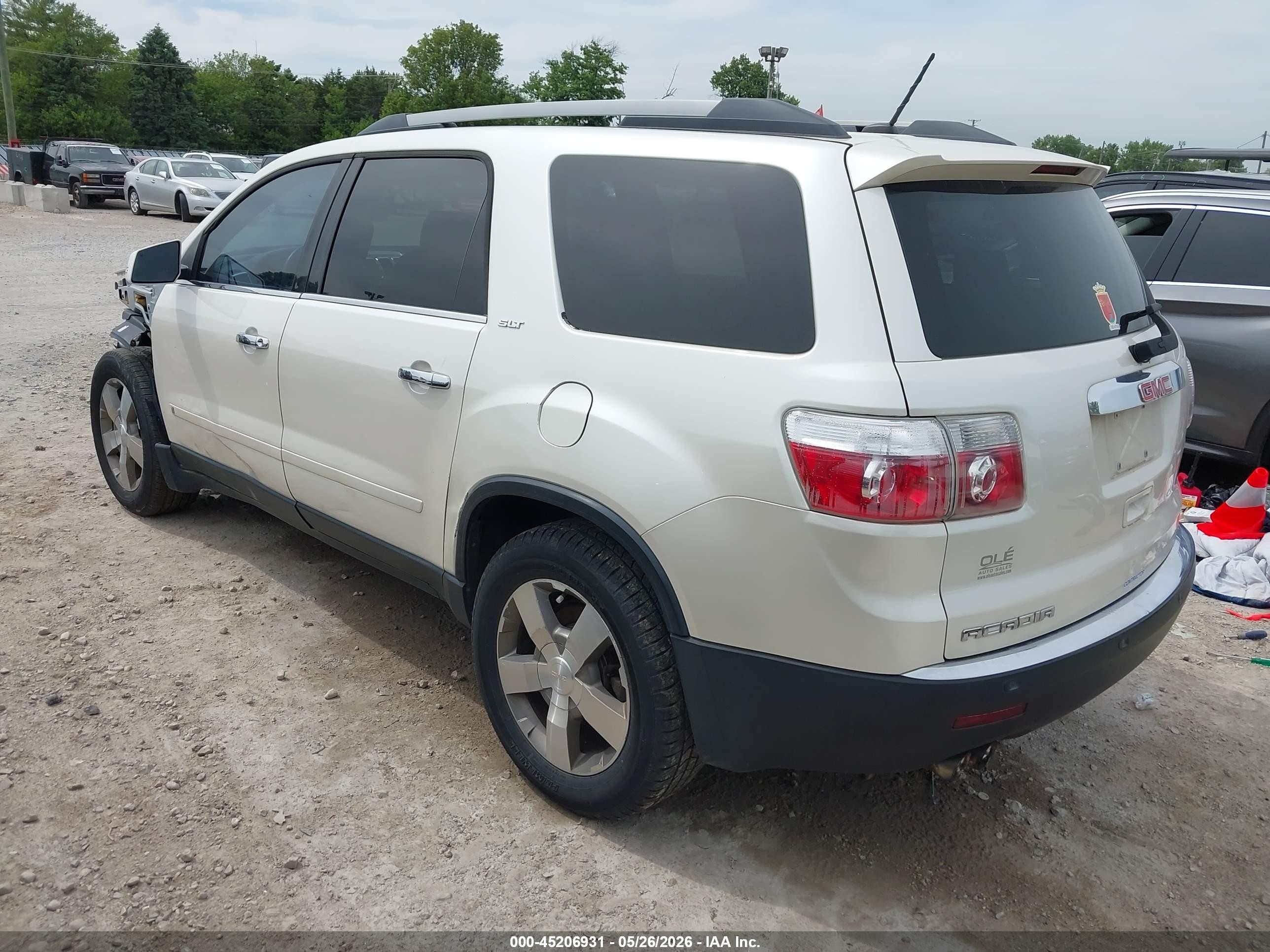 2010 Gmc Acadia Slt-1 White vin: 1GKLRMED0AJ162247