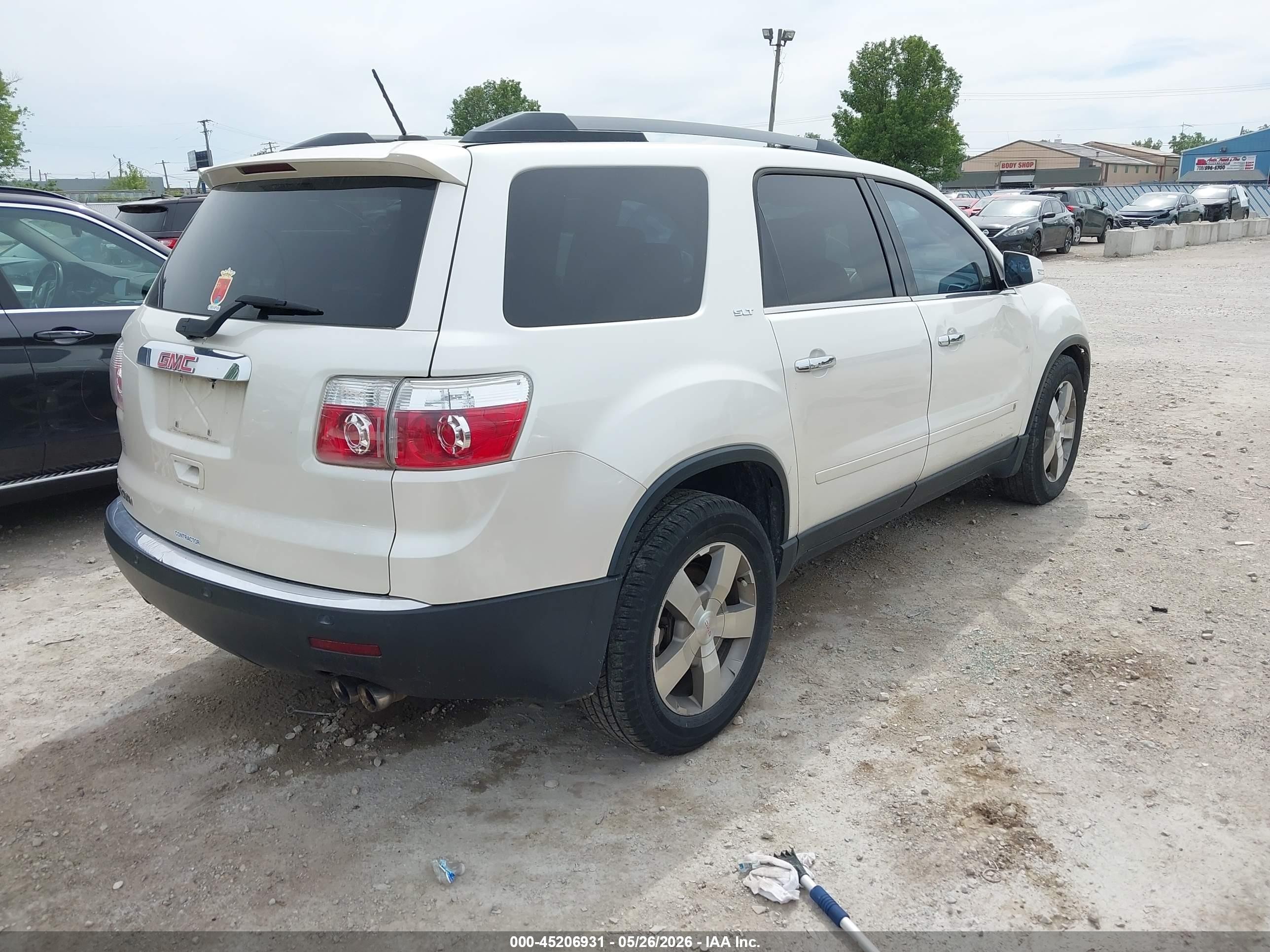 2010 Gmc Acadia Slt-1 White vin: 1GKLRMED0AJ162247