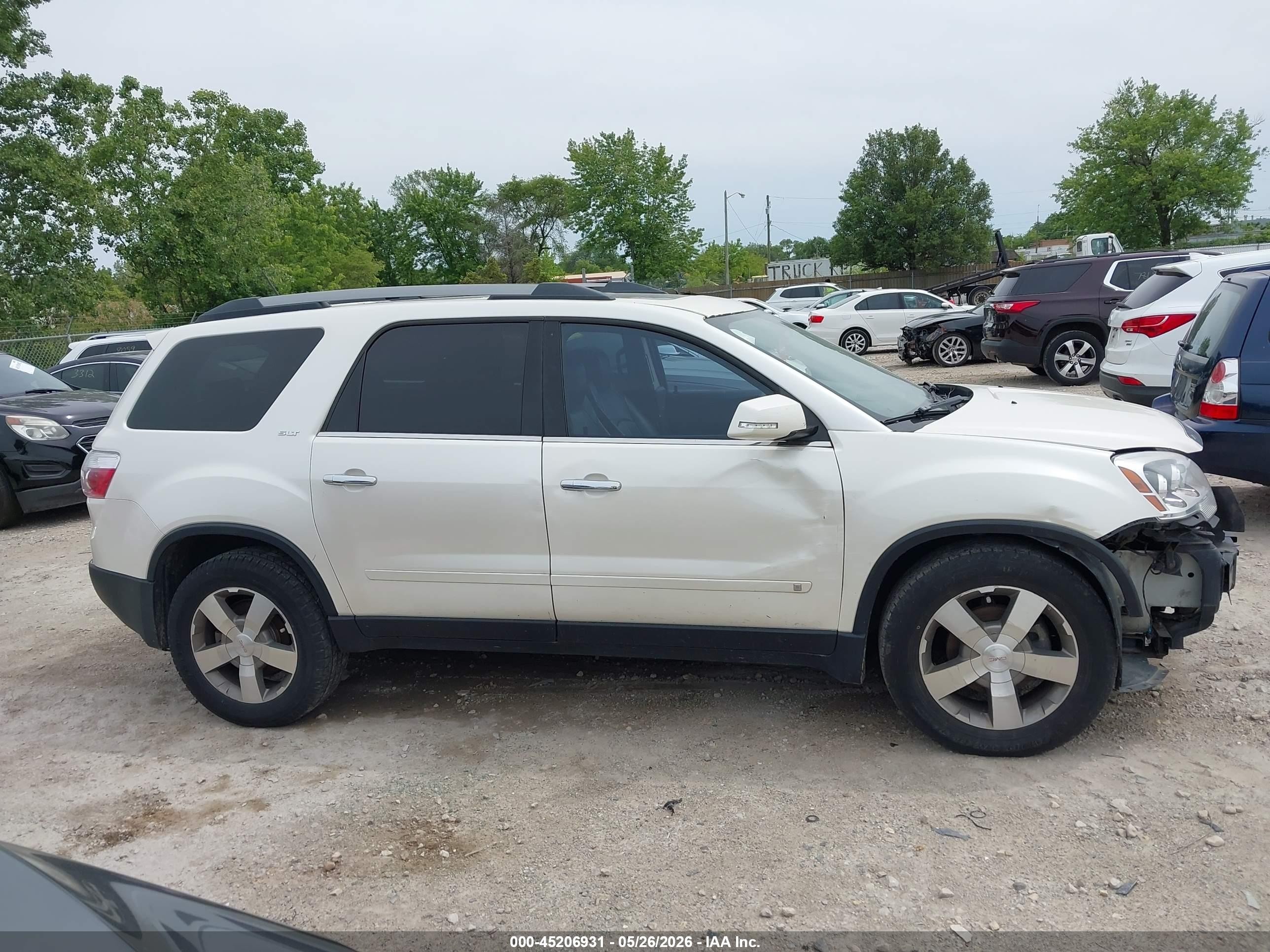 2010 Gmc Acadia Slt-1 White vin: 1GKLRMED0AJ162247