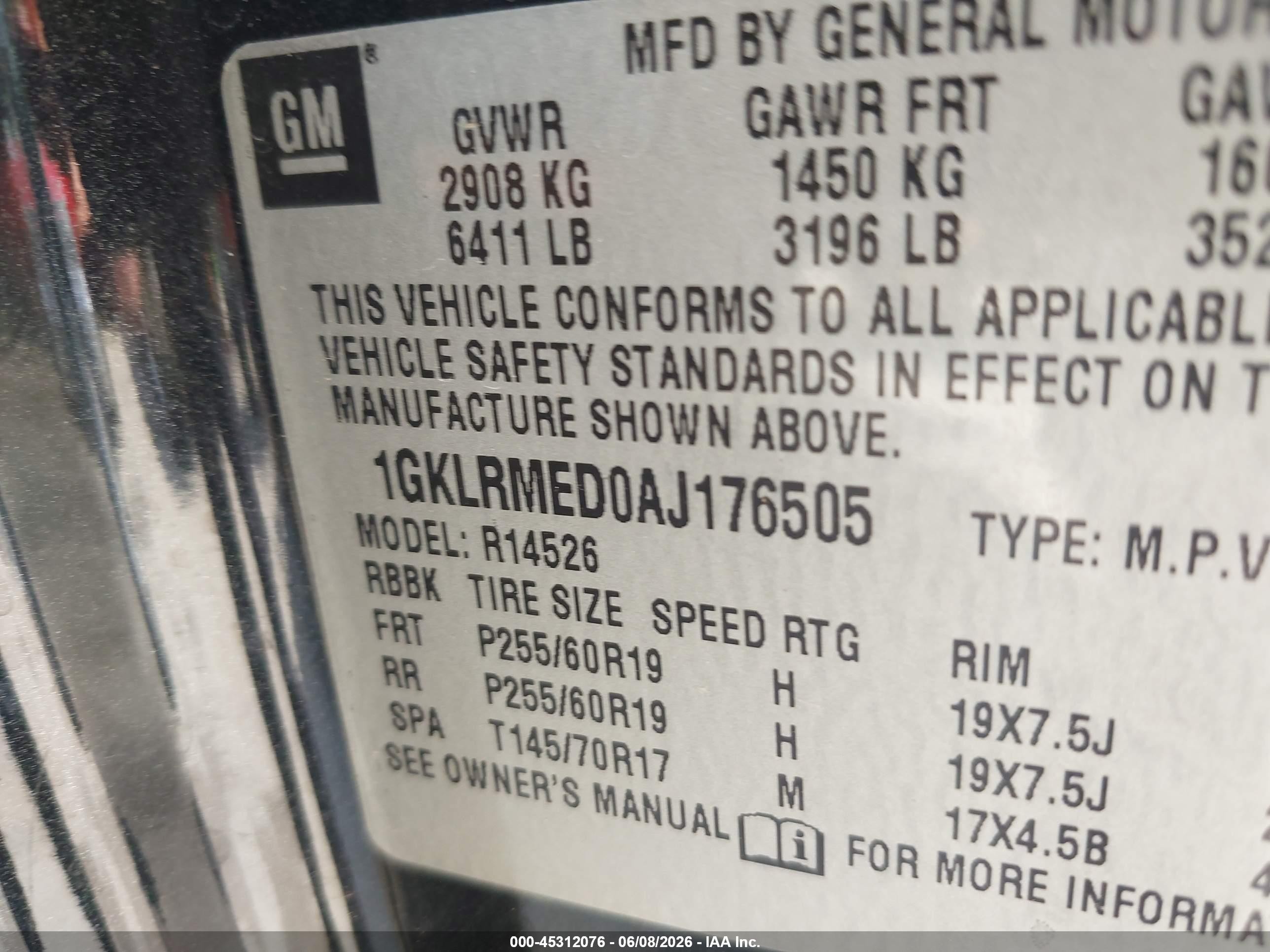 2010 Gmc Acadia Slt-1 Black vin: 1GKLRMED0AJ176505