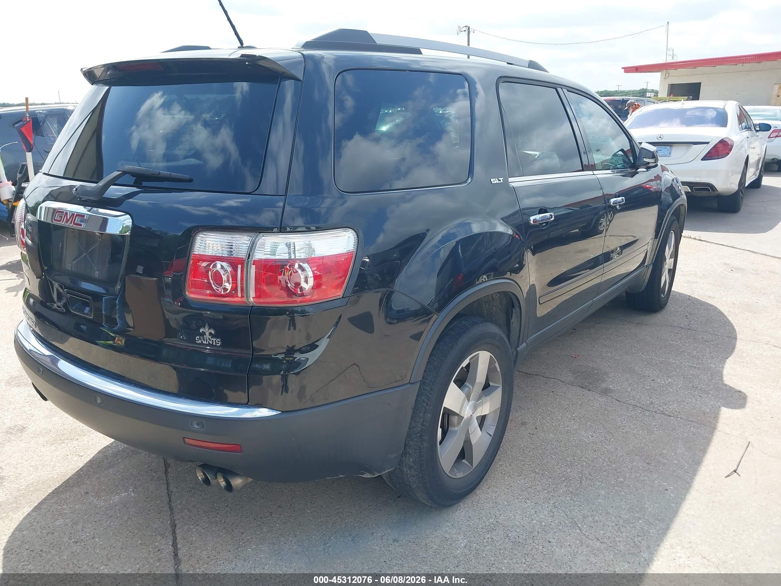 2010 Gmc Acadia Slt-1 Black vin: 1GKLRMED0AJ176505
