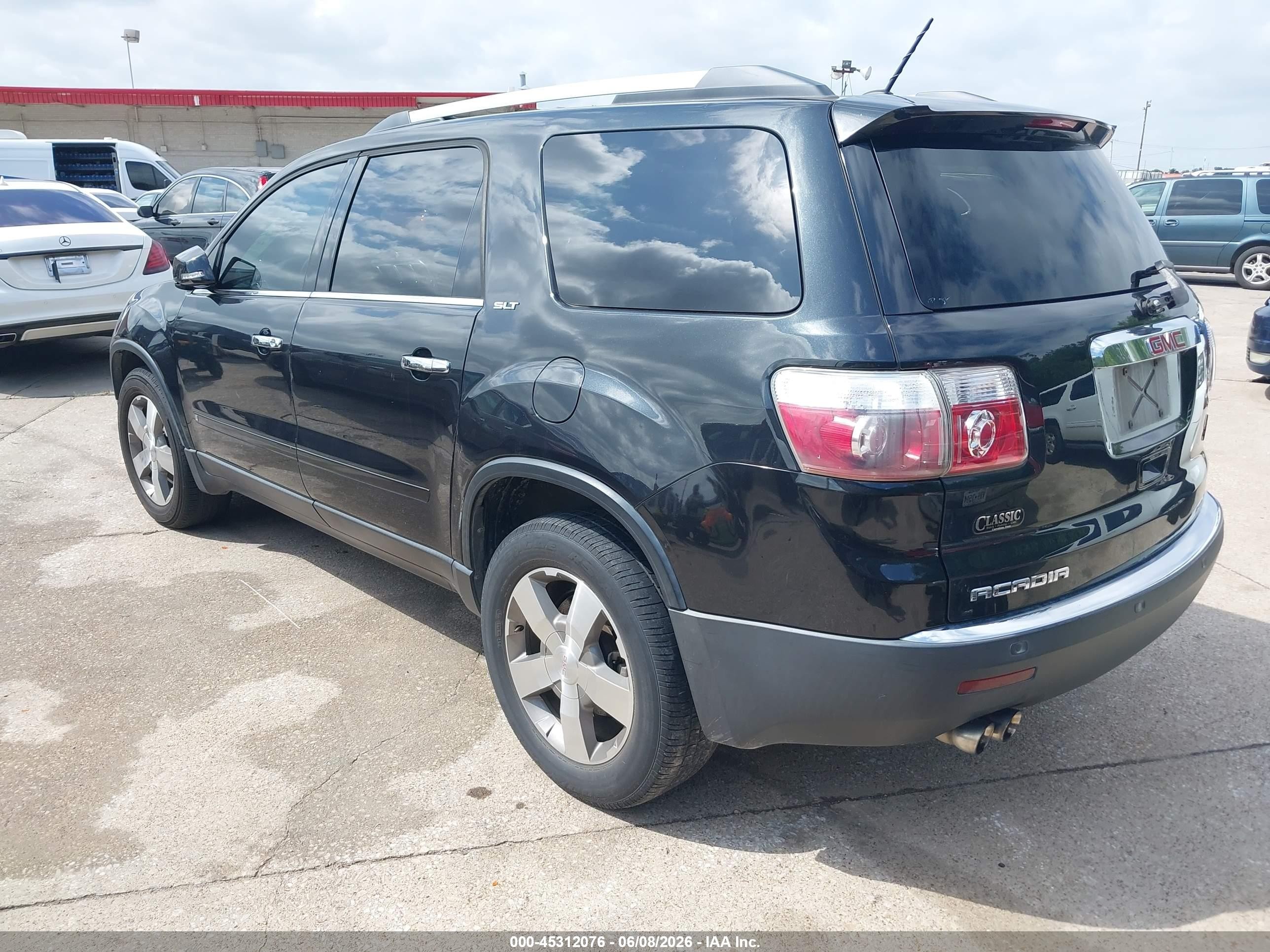 2010 Gmc Acadia Slt-1 Black vin: 1GKLRMED0AJ176505